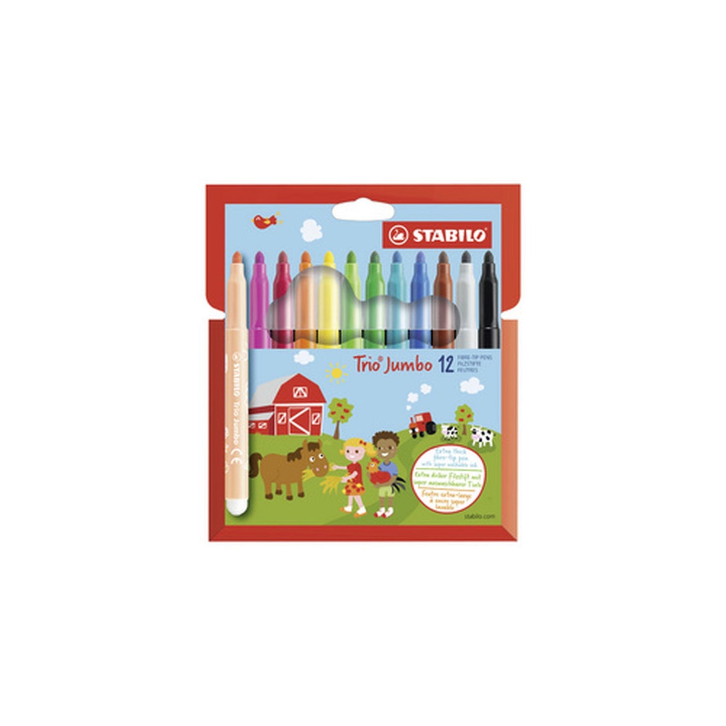 STABILO Feutre Trio Jumbo, étui en carton de 12
