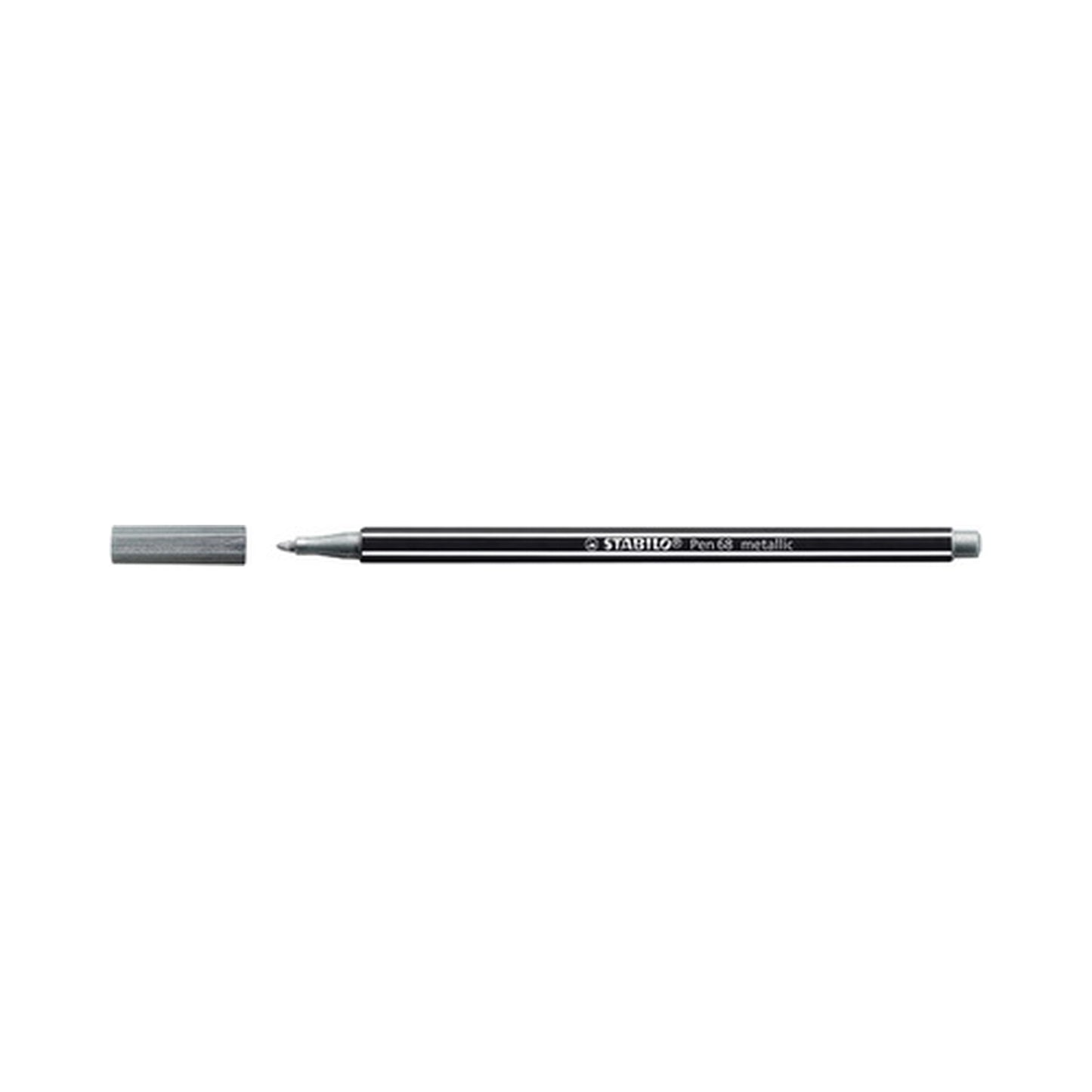 STABILO Stylo feutre Pen 68 metallic, argent