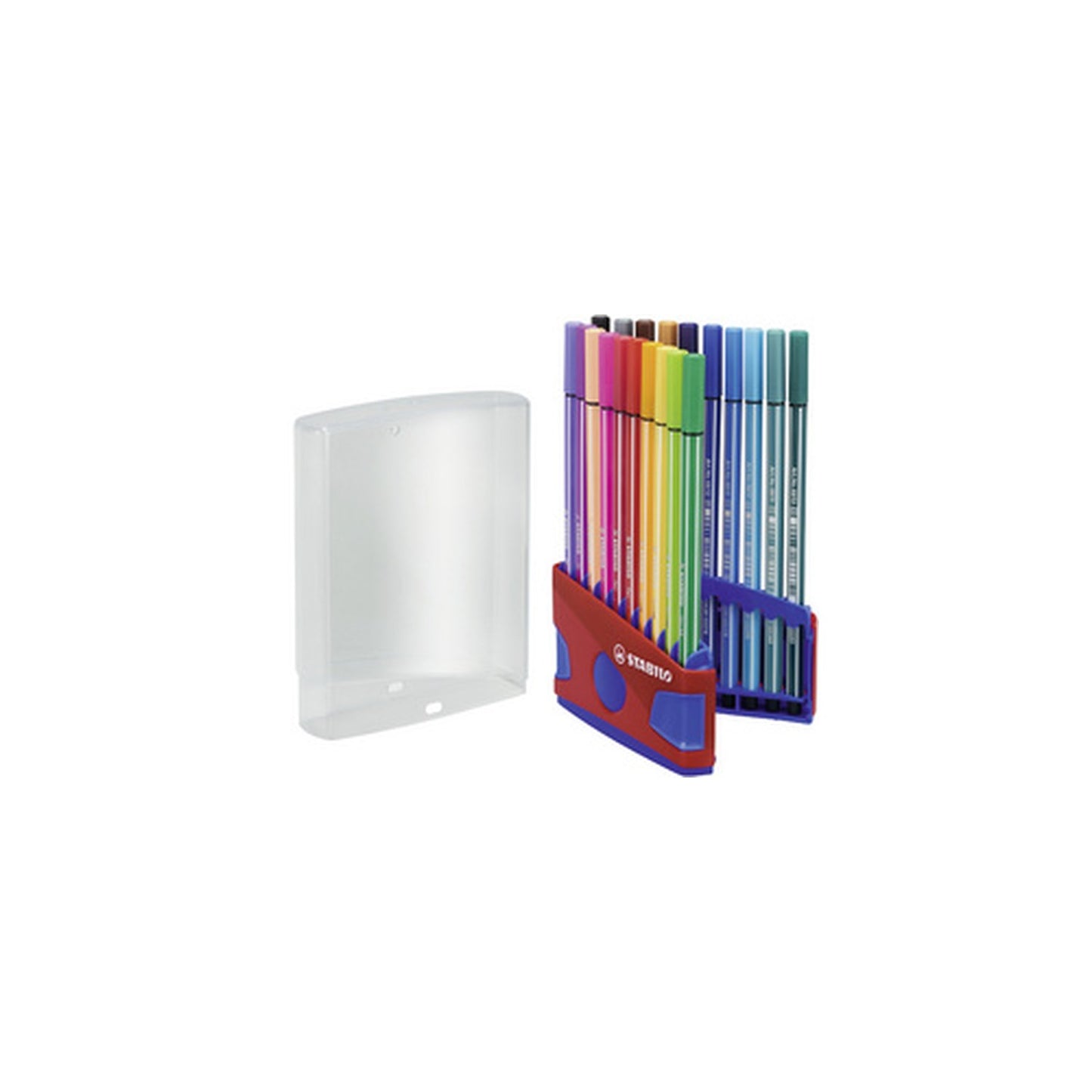 STABILO Stylo feutre Pen 68, ColorParade de 20, gris/bleu