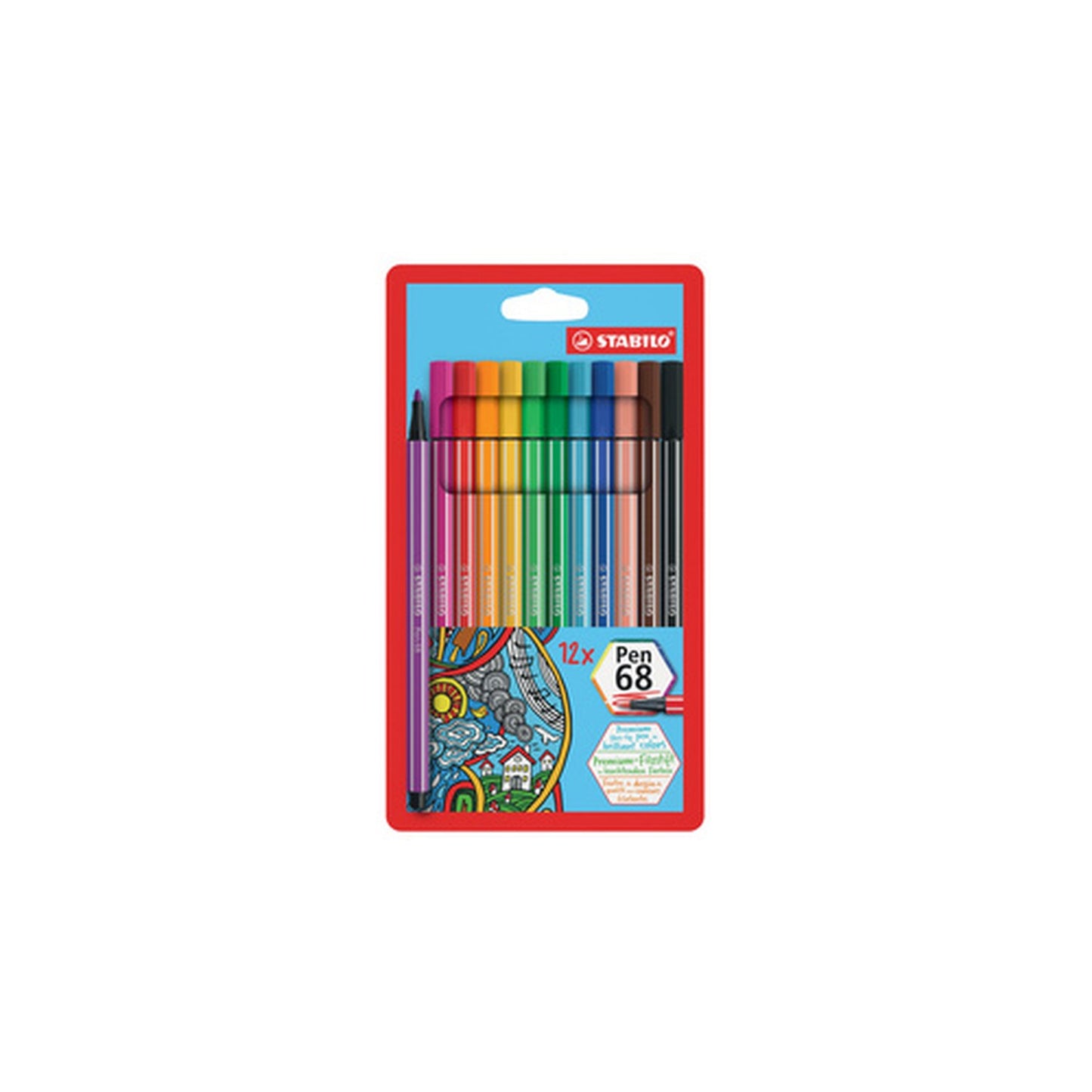 STABILO Feutre Pen 68, étui en carton de 12