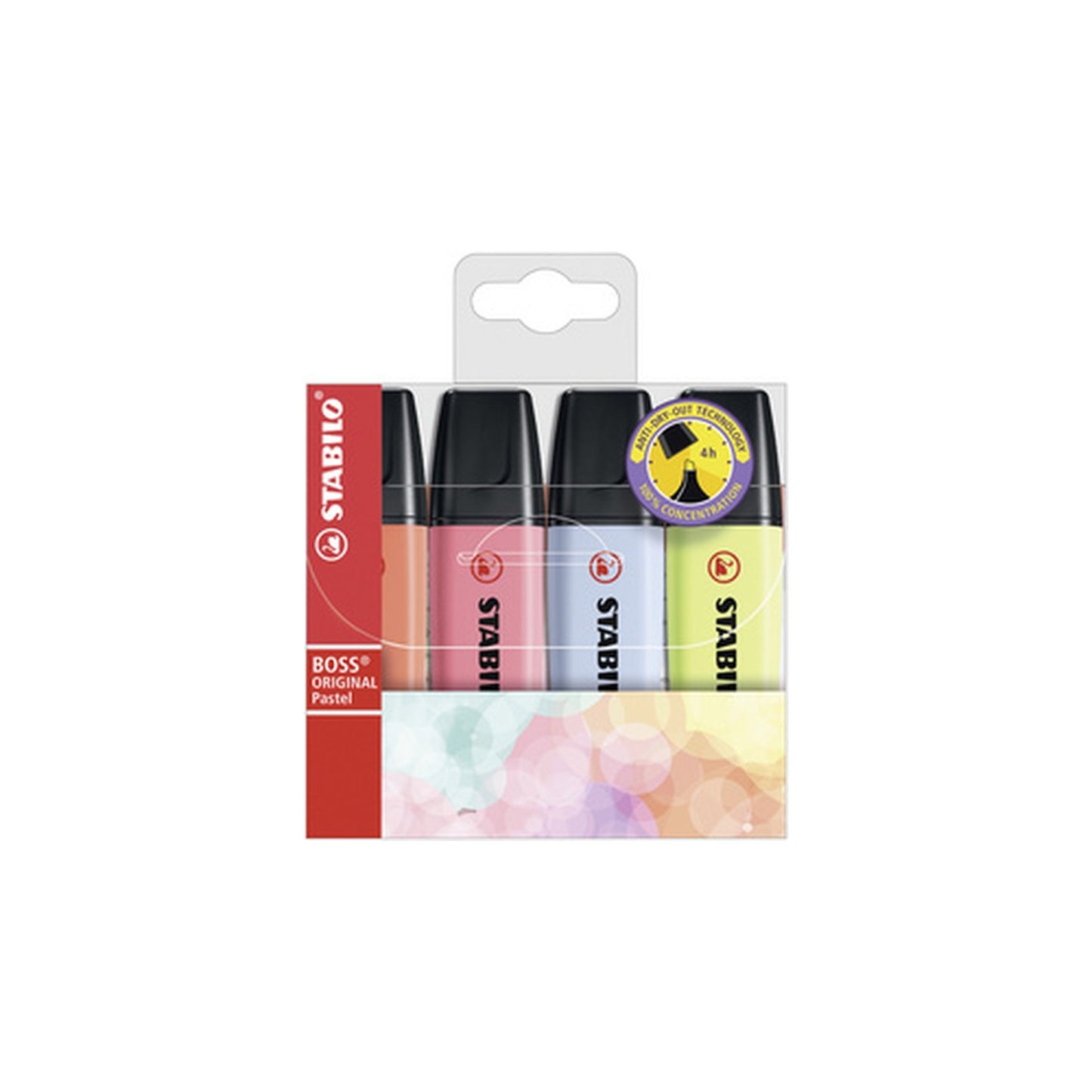 STABILO Surligneur BOSS ORIGINAL Pastel, étui en PET de 4