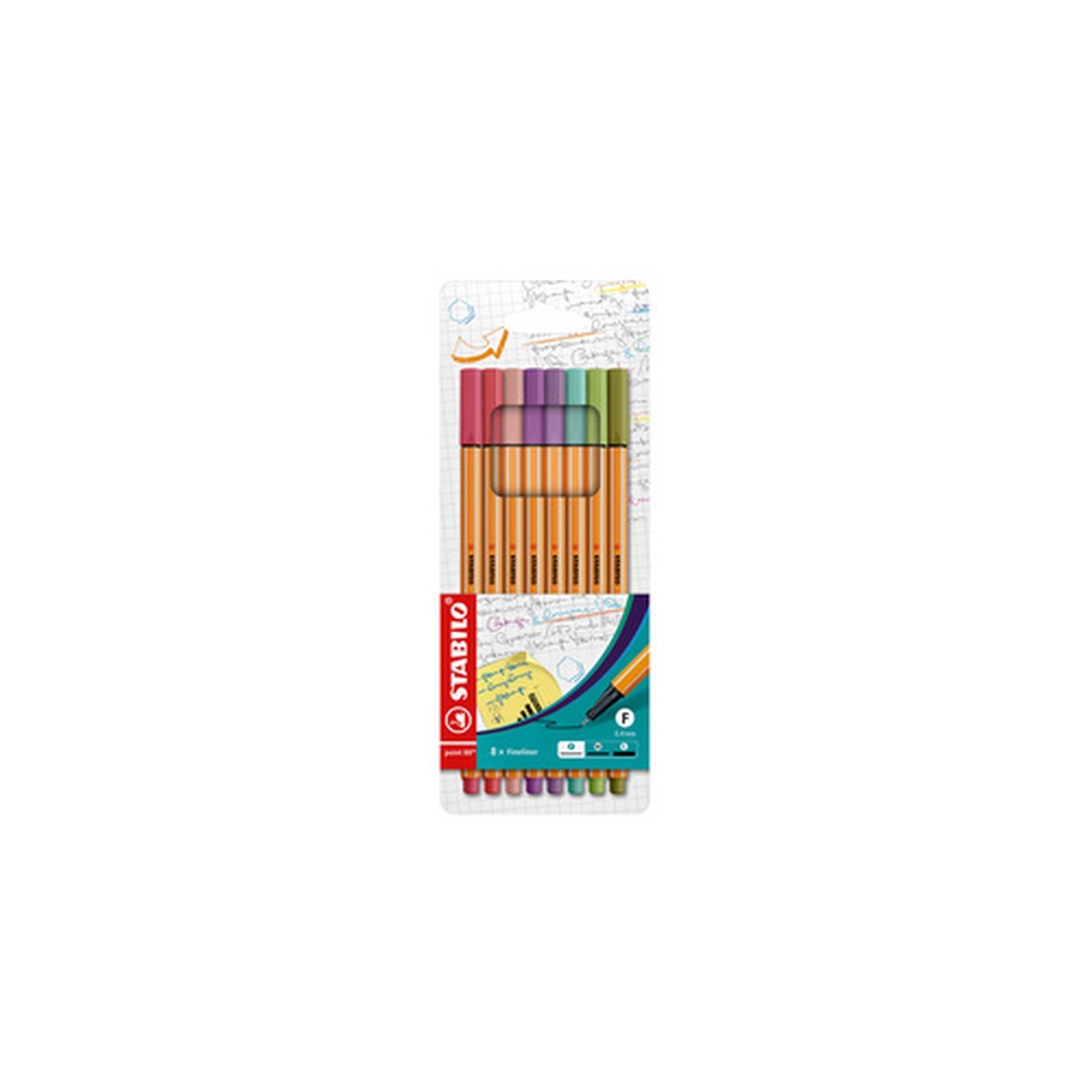 STABILO Feutre à pointe fine point 88, étui carton de 8