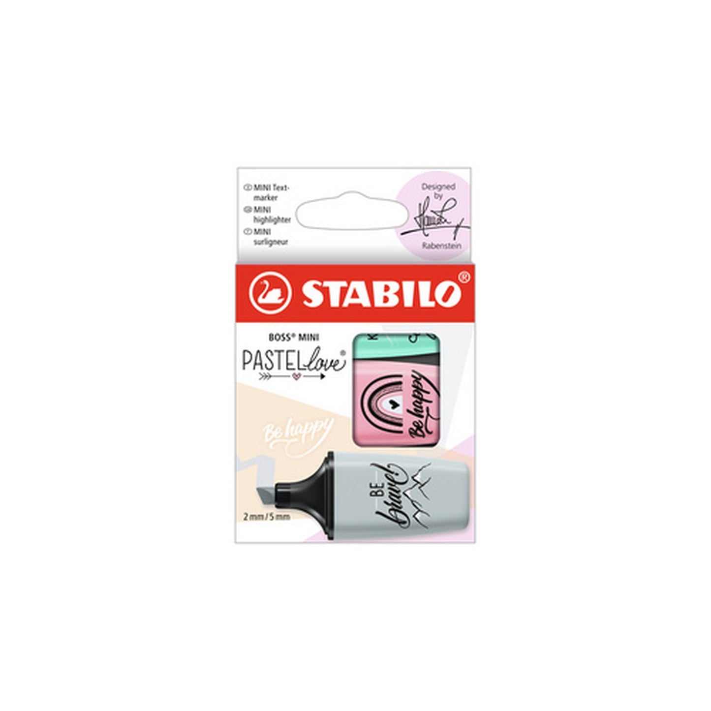 STABILO Surligneur BOSS MINI Pastellove 2.0,étui carton de 3