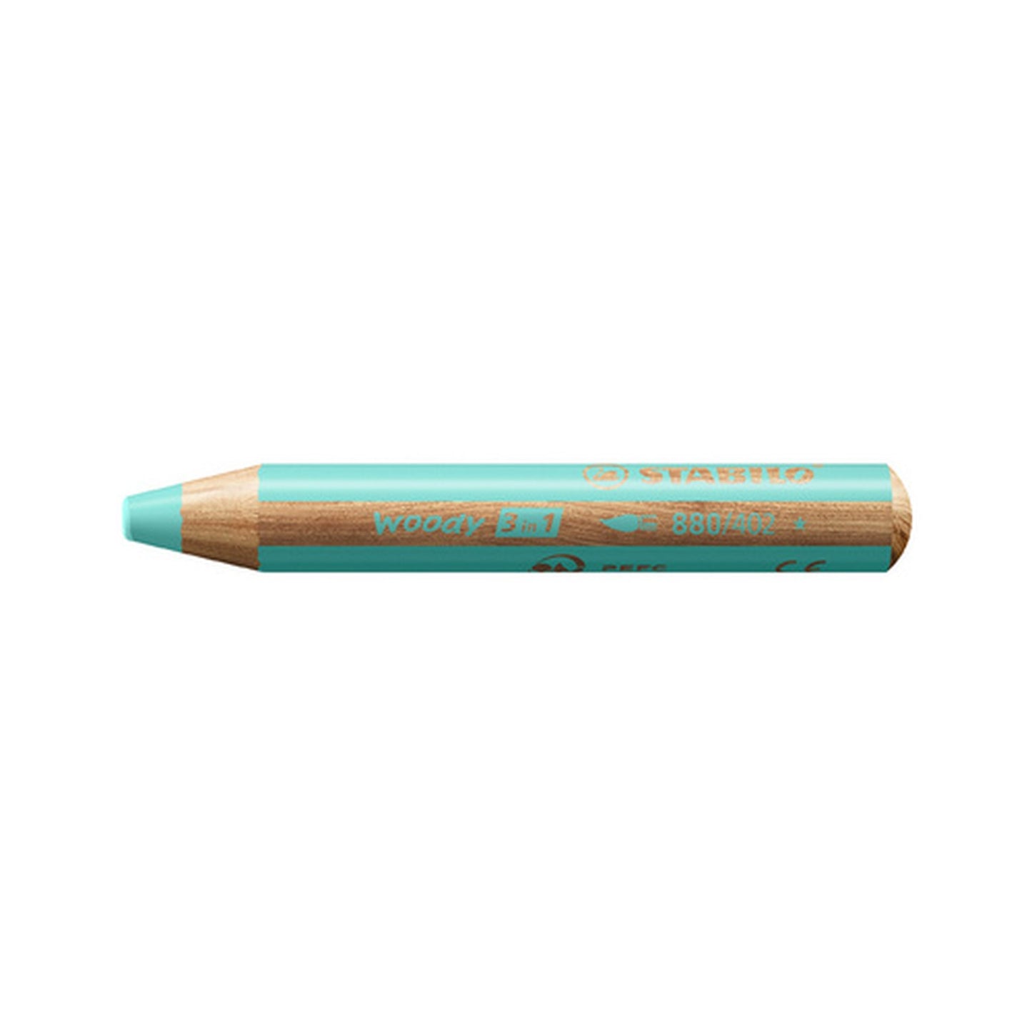 STABILO Crayon multi-talents woody 3en1, rond, bleu pastel
