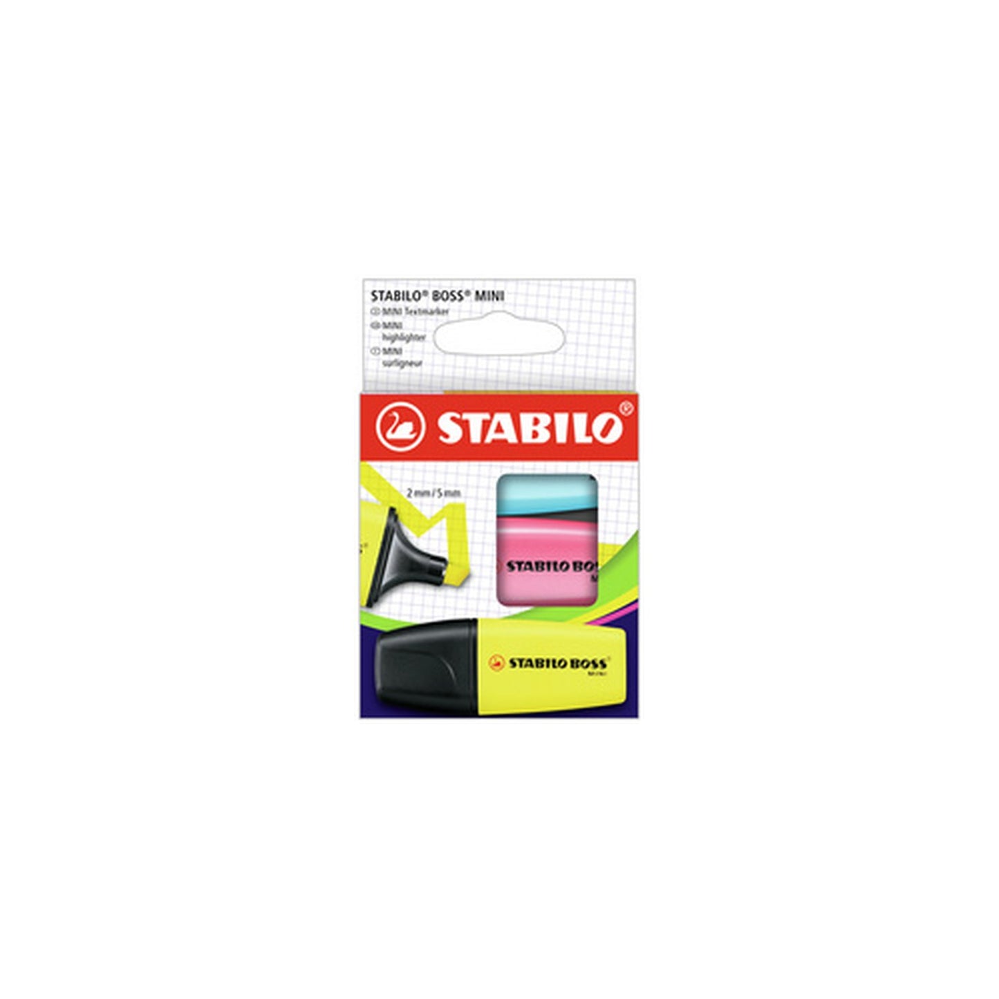 STABILO Surligneur BOSS MINI, étui en carton de 3