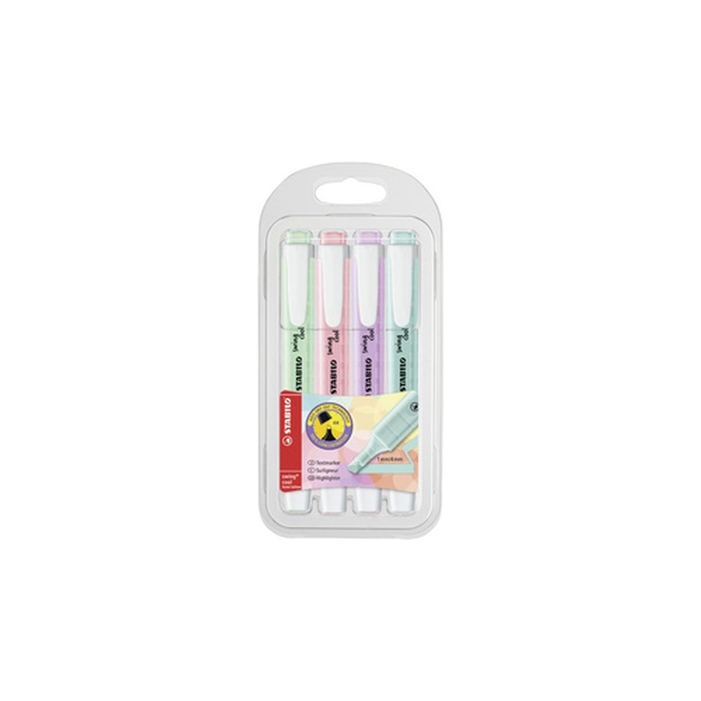 STABILO Surligneur swing cool Pastel, étui en PET de 4
