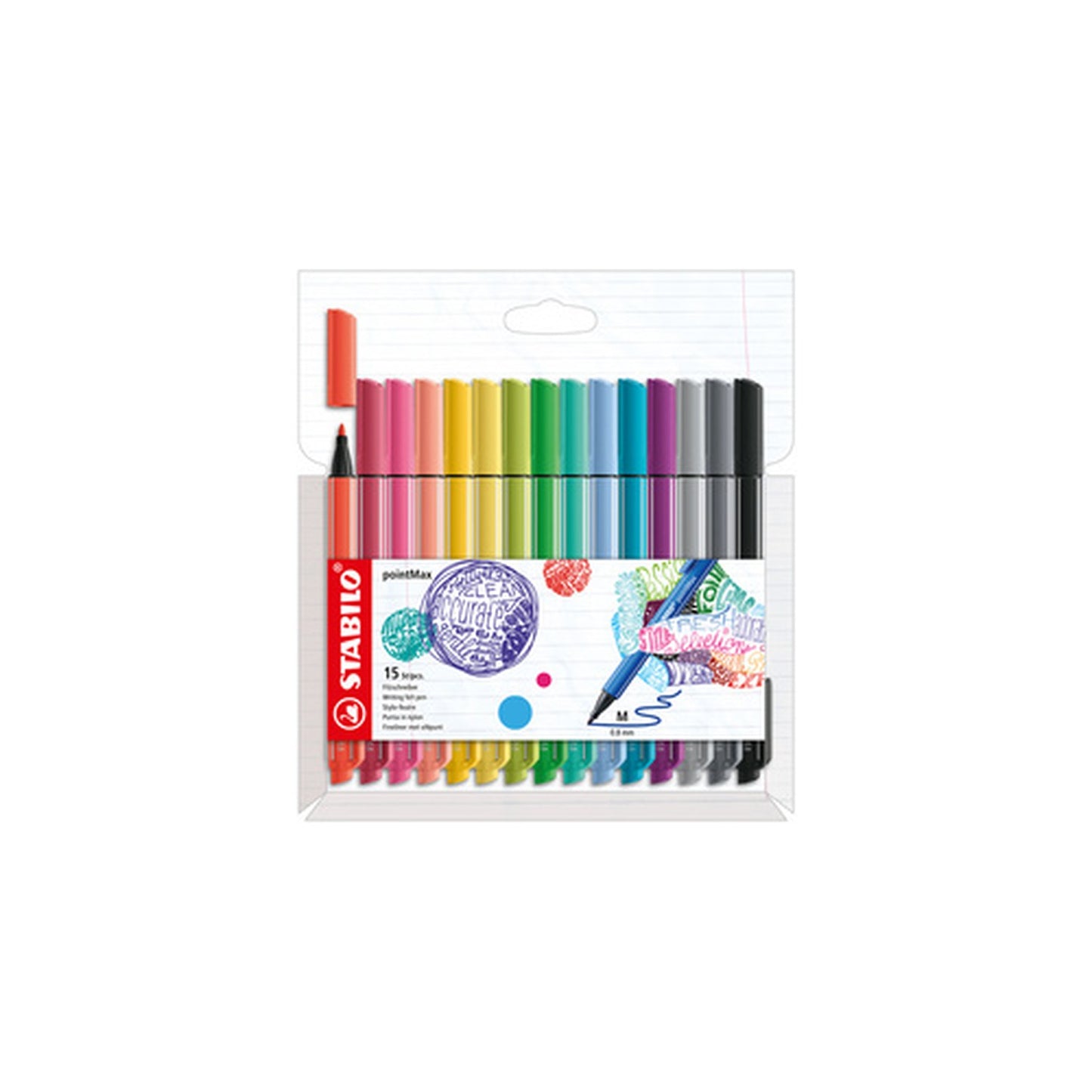 STABILO Stylo-feutre pointMax, étui carton de 15
