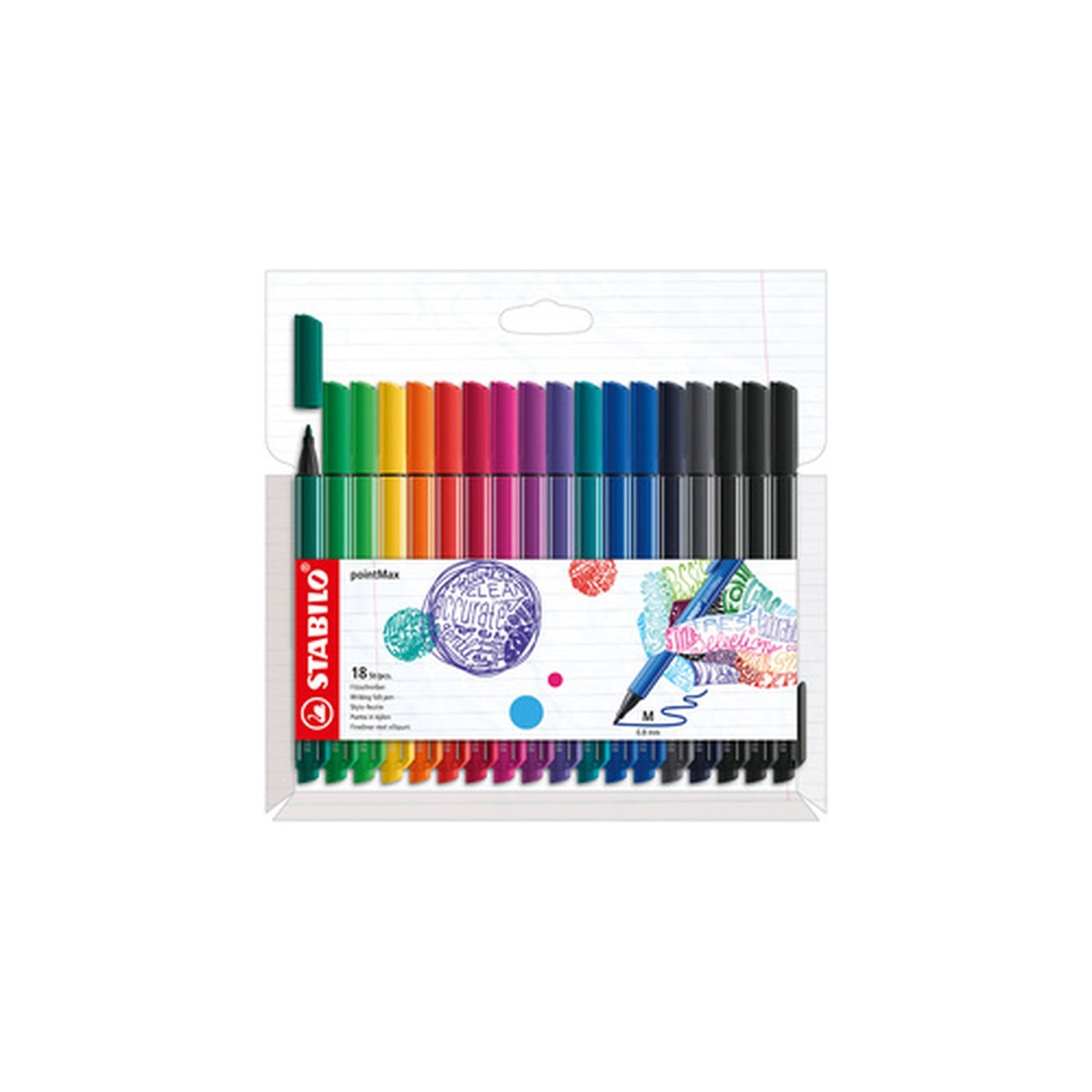 STABILO Stylo-feutre pointMax, étui carton de 18