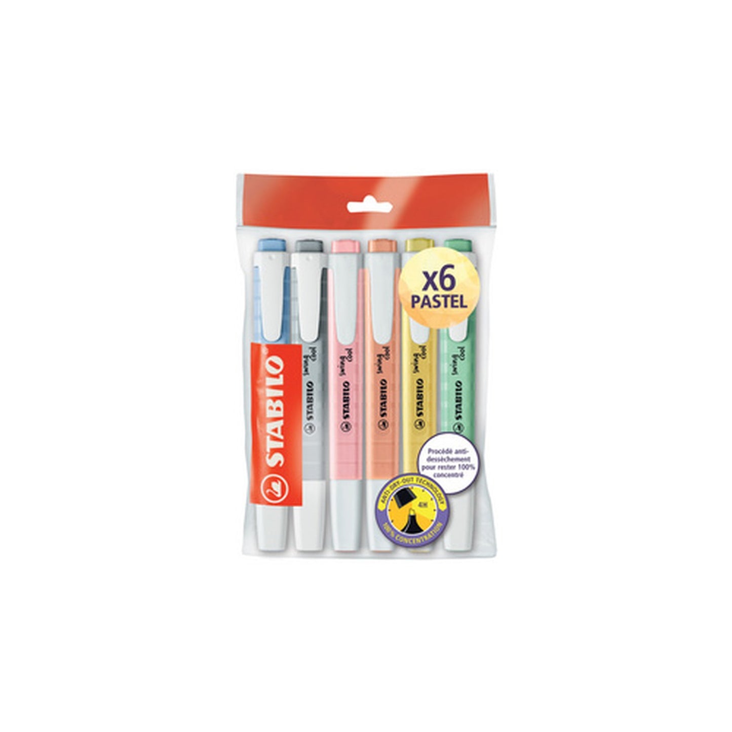 STABILO Surligneur swing cool PASTEL, Ecopack de 6