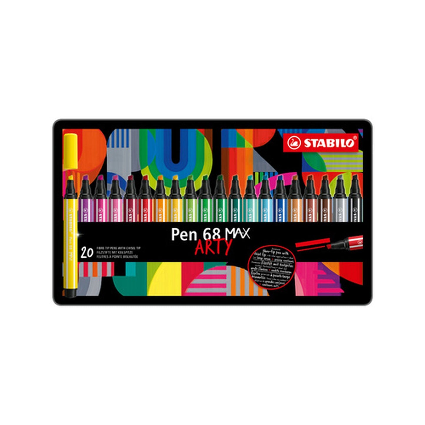 STABILO Feutre Pen 68 MAX, étui de 20 ARTY
