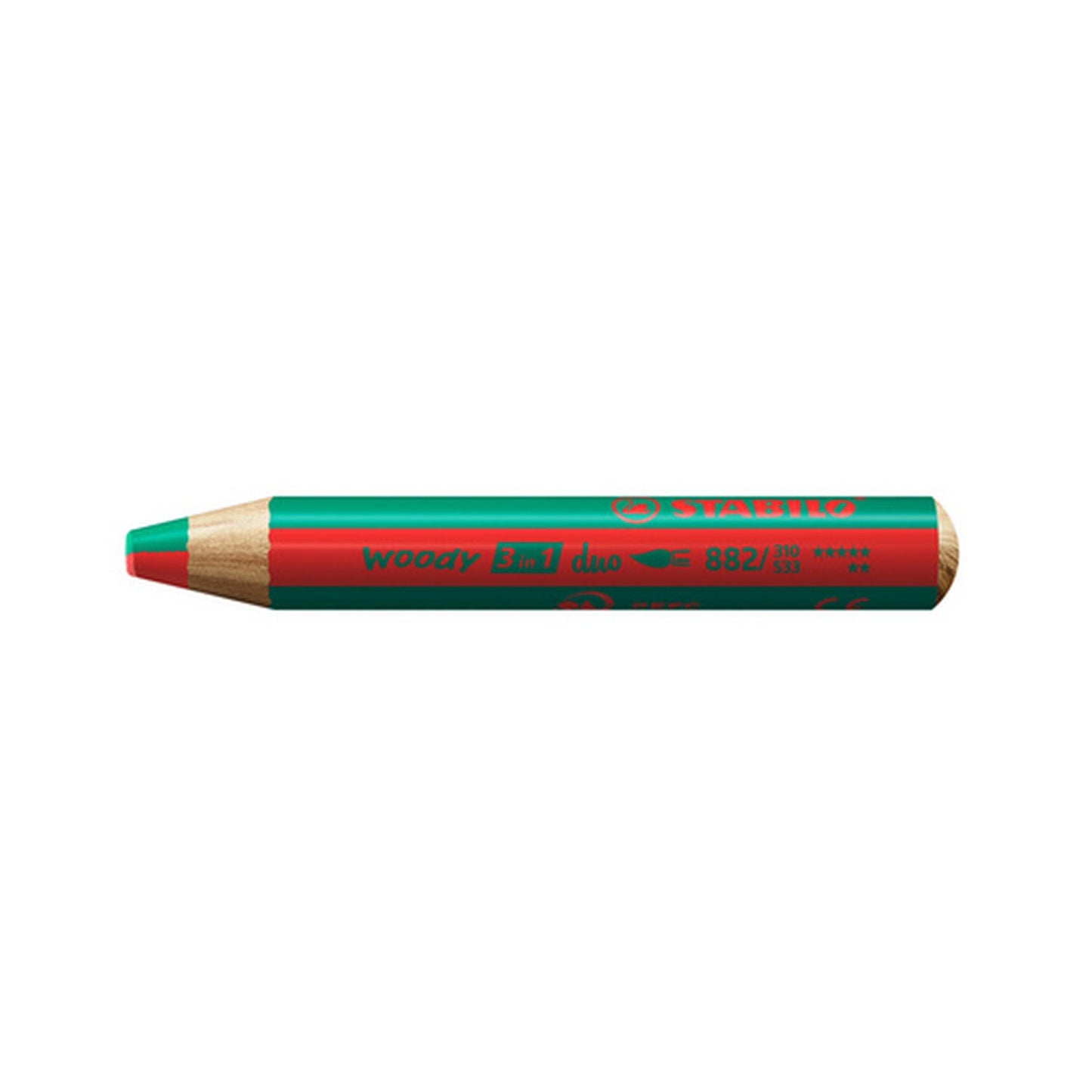 STABILO Crayon multi-talents woody 3en1 duo, rouge/vert