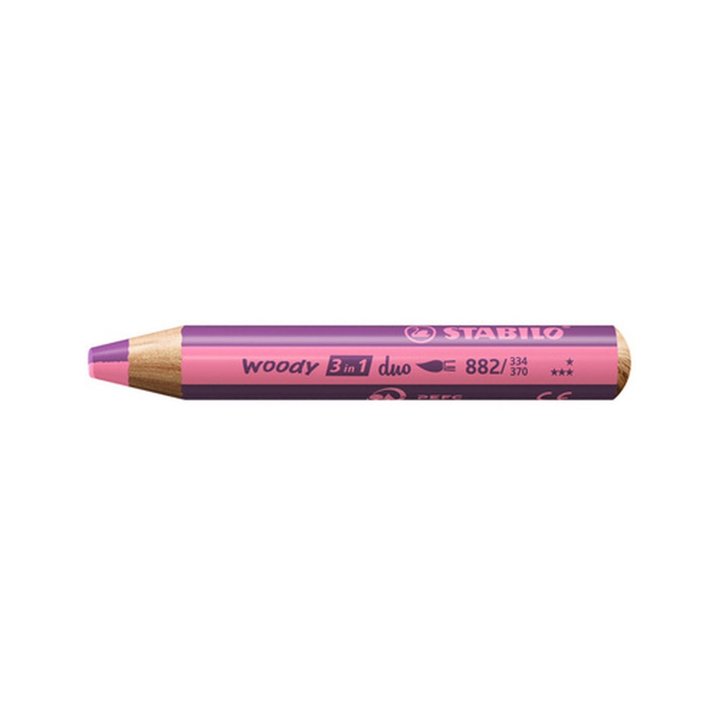STABILO Crayon multi-talents woody 3en1 duo, rose/mauve lila