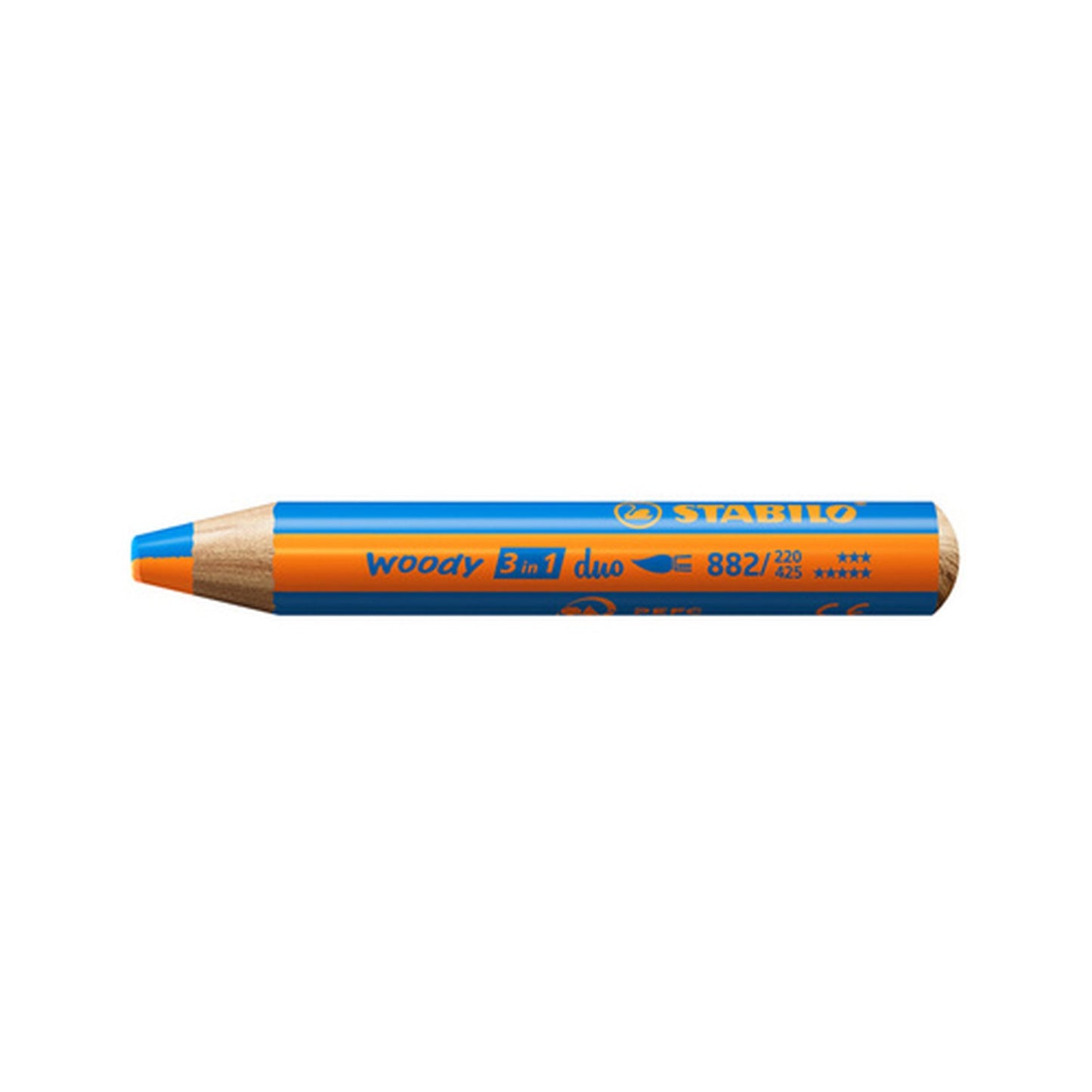 STABILO Crayon multi-talents woody 3en1 duo, orange/bleu