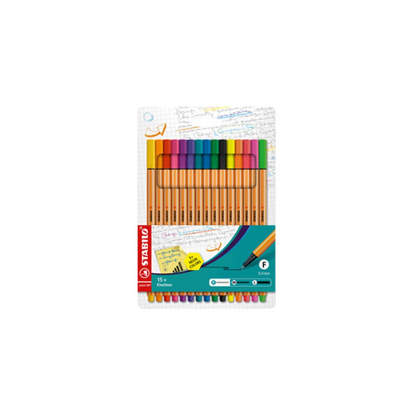 STABILO Feutre à pointe fine point 88, étui carton de 15