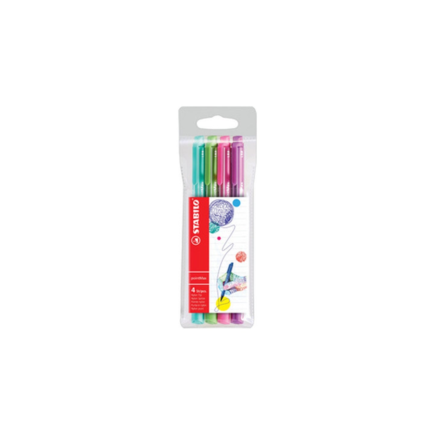 STABILO Stylo-feutre pointMax, étui en plastique de 4