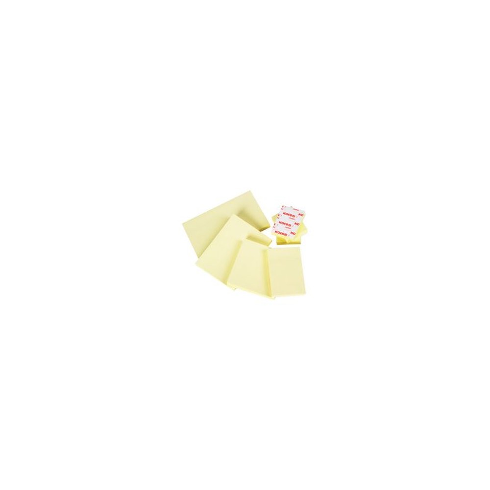 Kores Note adhésive 100 x 75mm, uni, jaune