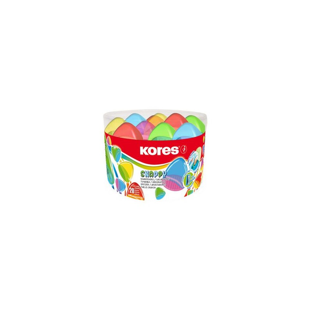 Kores Taille-crayons à deux trous "Snappy Duo", Boîte ronde, x20