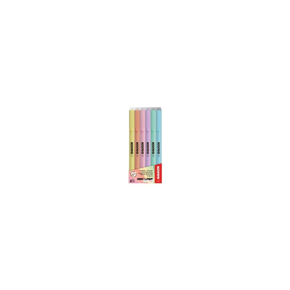 Kores Surligneur "High Liner Pastel", étui de 6