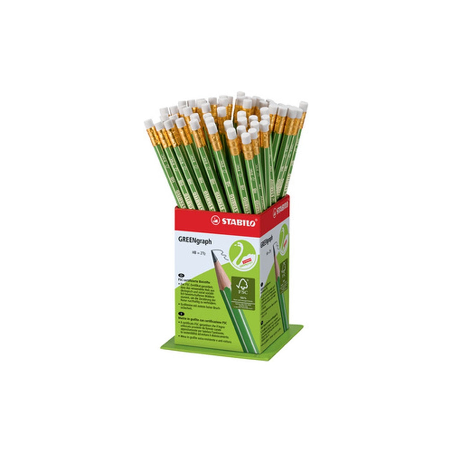 STABILO Crayon GREENgraph, dureté: HB, présentoir de 60