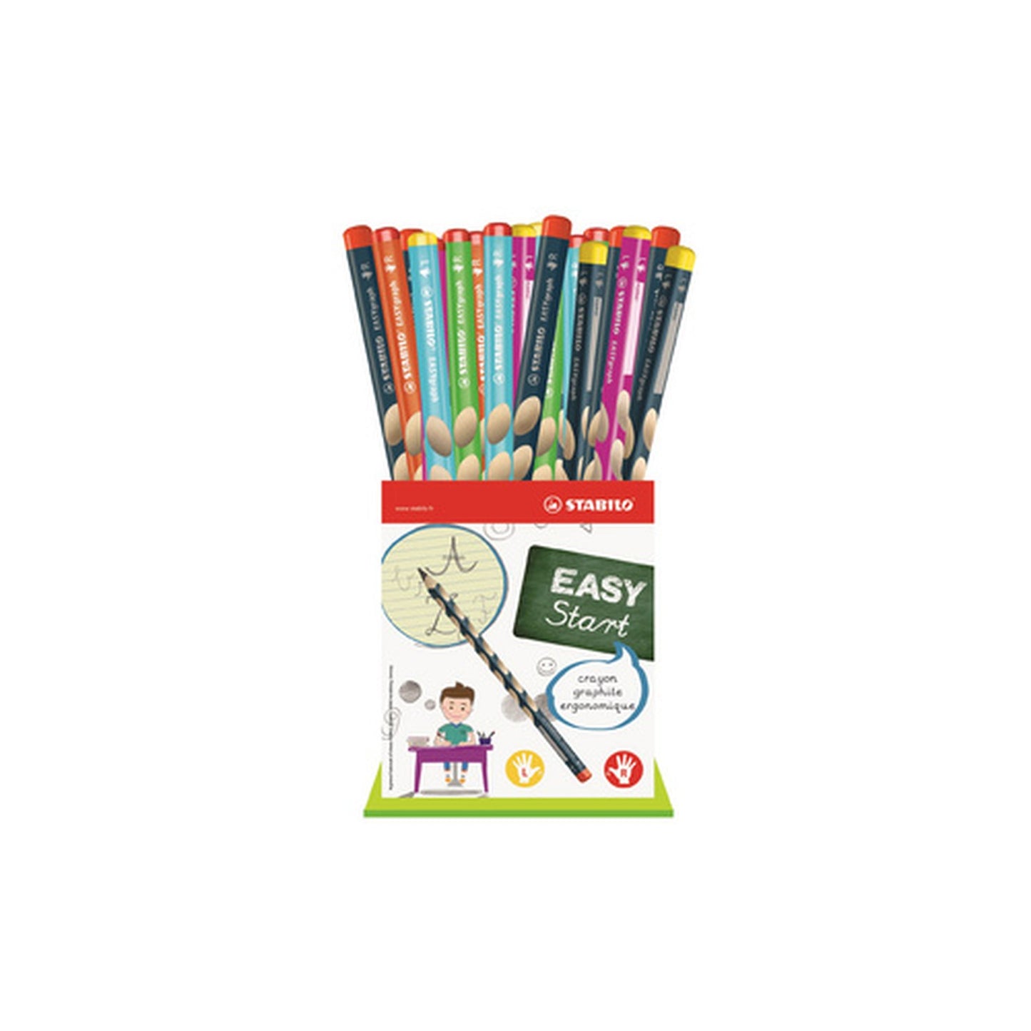 STABILO Crayon graphite EASYgraph, présentoir carton de 36