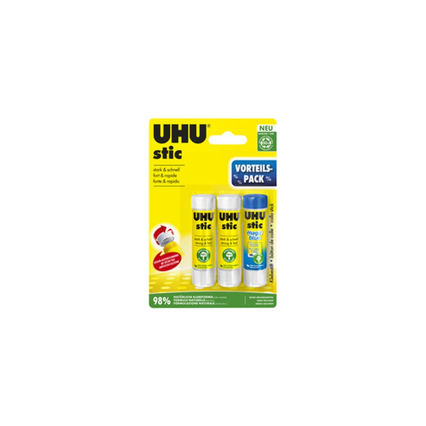 UHU Pack économique Bâtons de colle stic et stic Magic