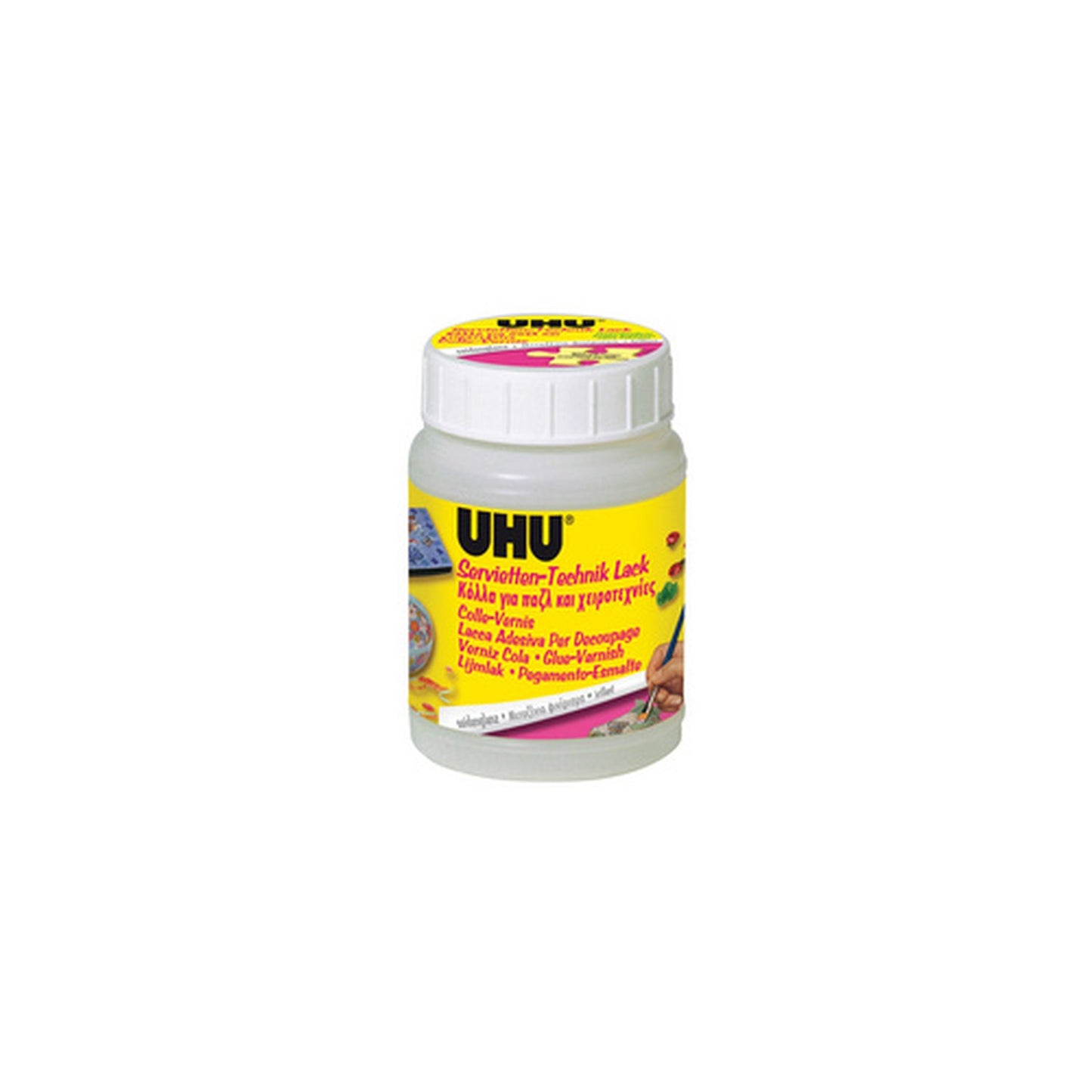 UHU colle-vernis pour serviettes, aspect satiné, contenu: