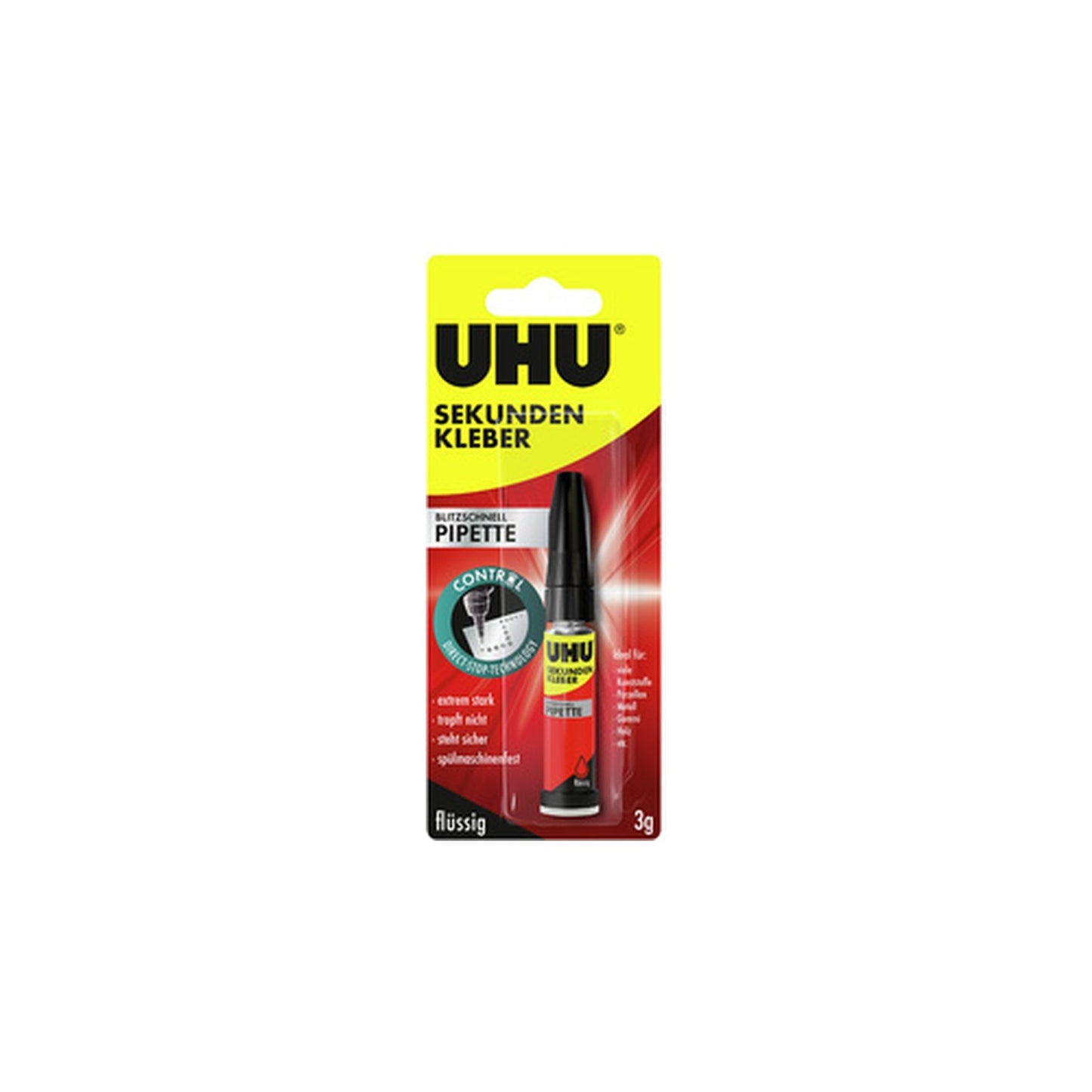 UHU Colle instantanée blitzschnell PIPETTE, flacon de 3 g