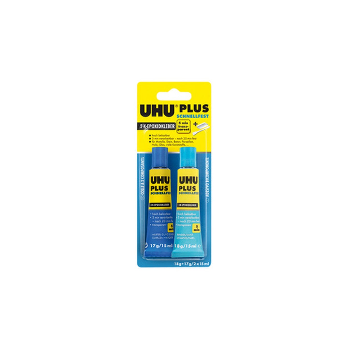 UHU Colle à 2 composants plus adhérence rapide, tube de 35 g