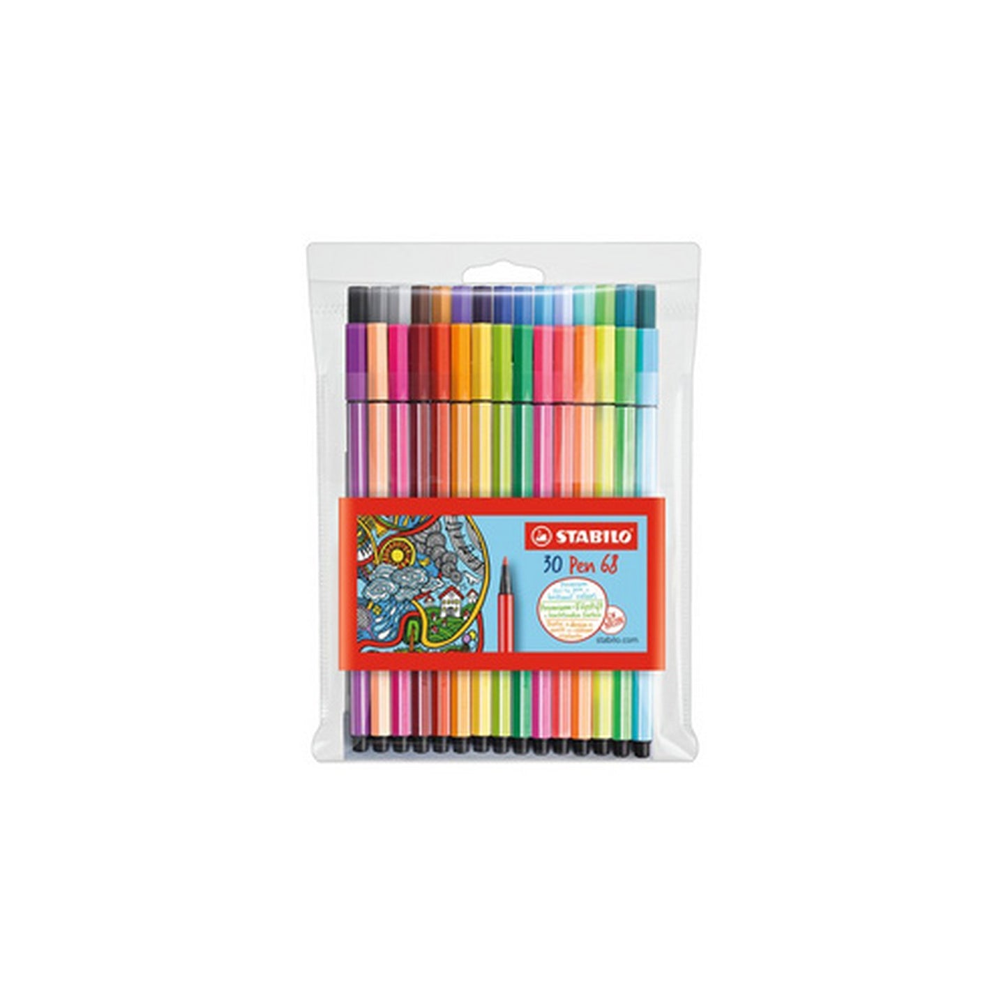 STABILO Feutre Pen 68, étui en plastique de 20