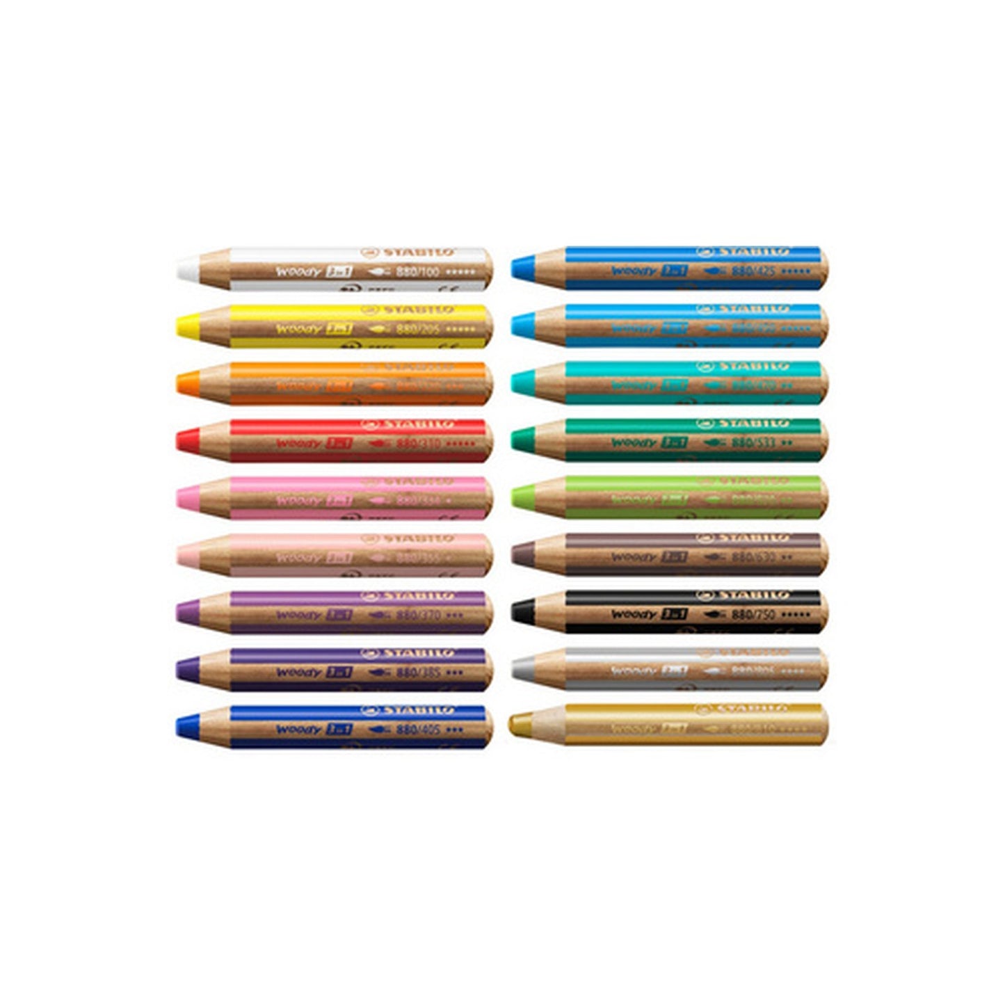 STABILO Crayon multi-talents woody 3 en 1, rond, rouge