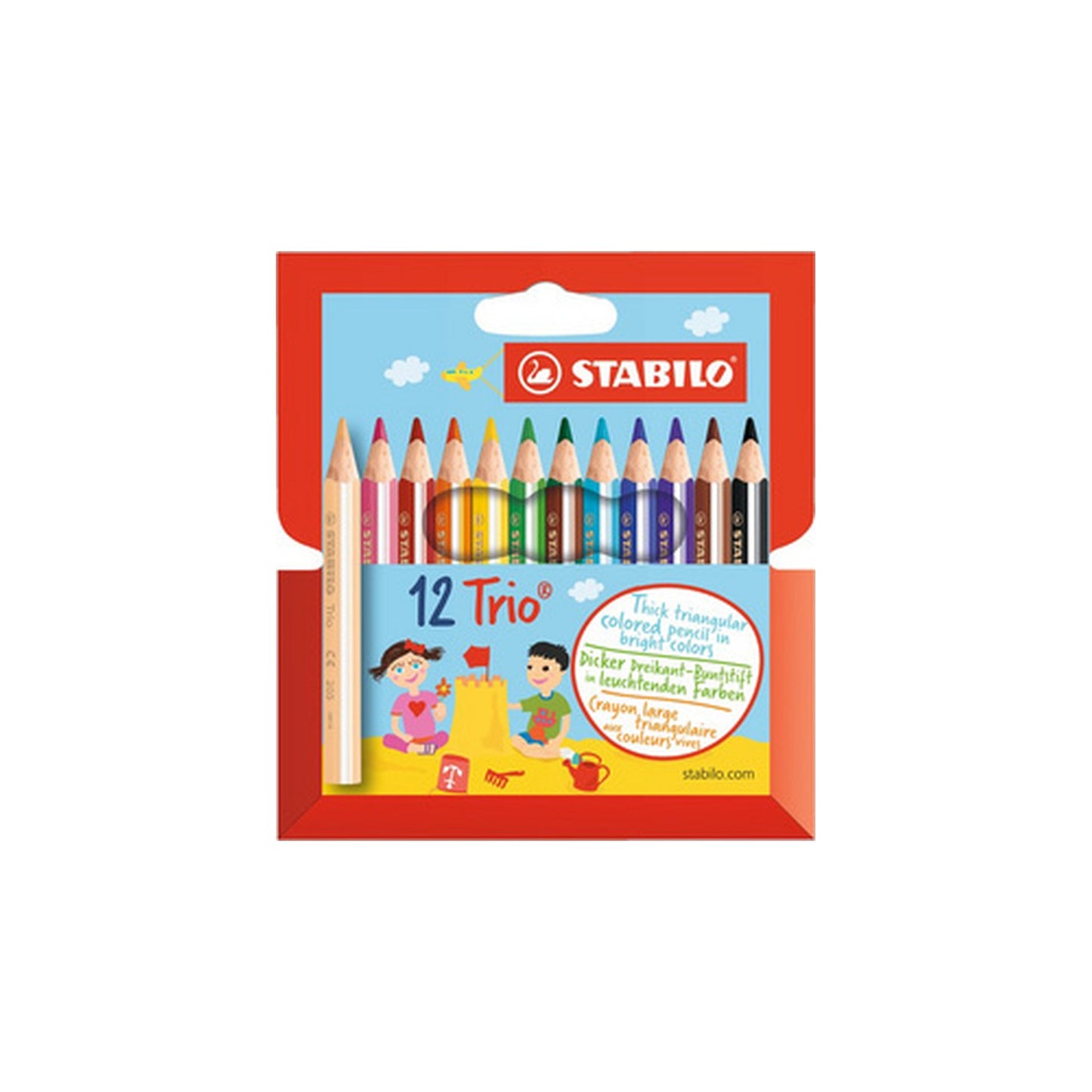 STABILO Crayon de couleur triangulaire Trio épais, court