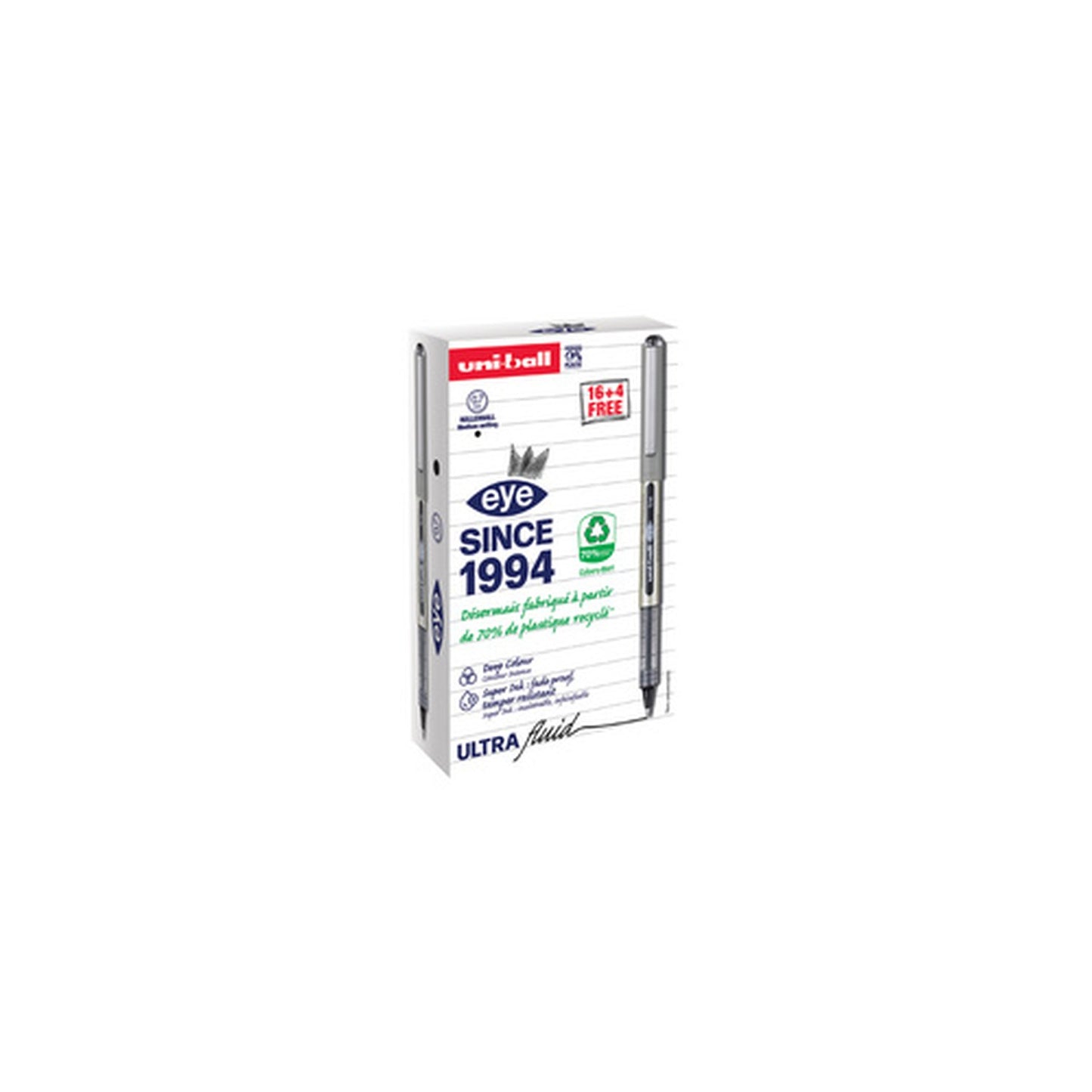 uni-ball Stylo roller eye fine UB157E, VALUE PACK, noir