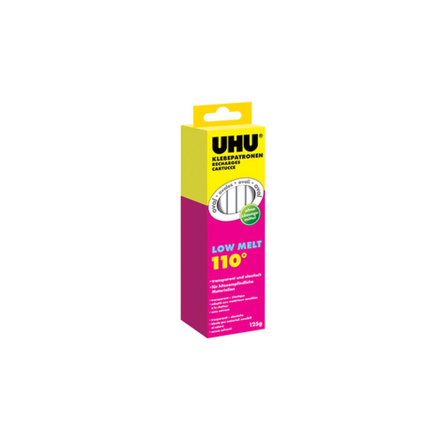 UHU Recharde de colle Low Melt, 125 g, transparent