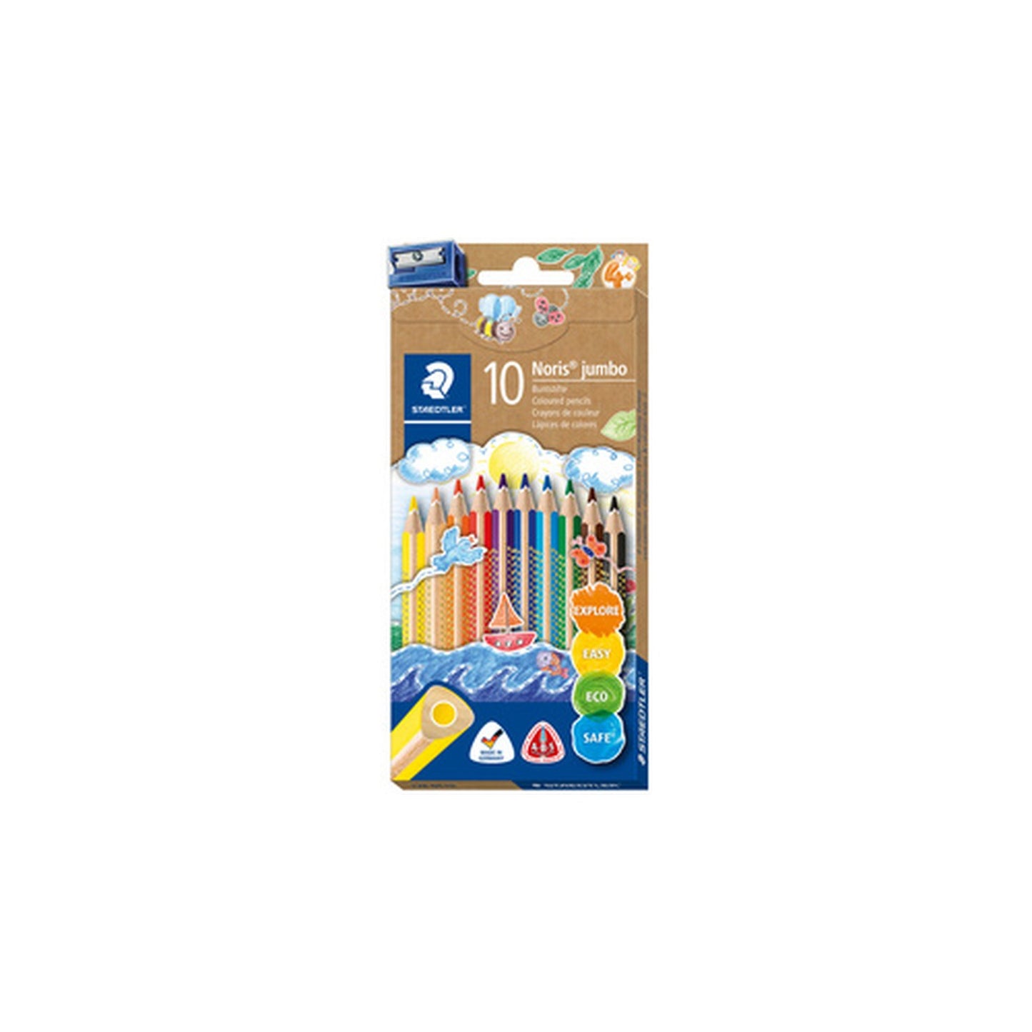 STAEDTLER Crayon de couleur Noris jumbo, étui de 10