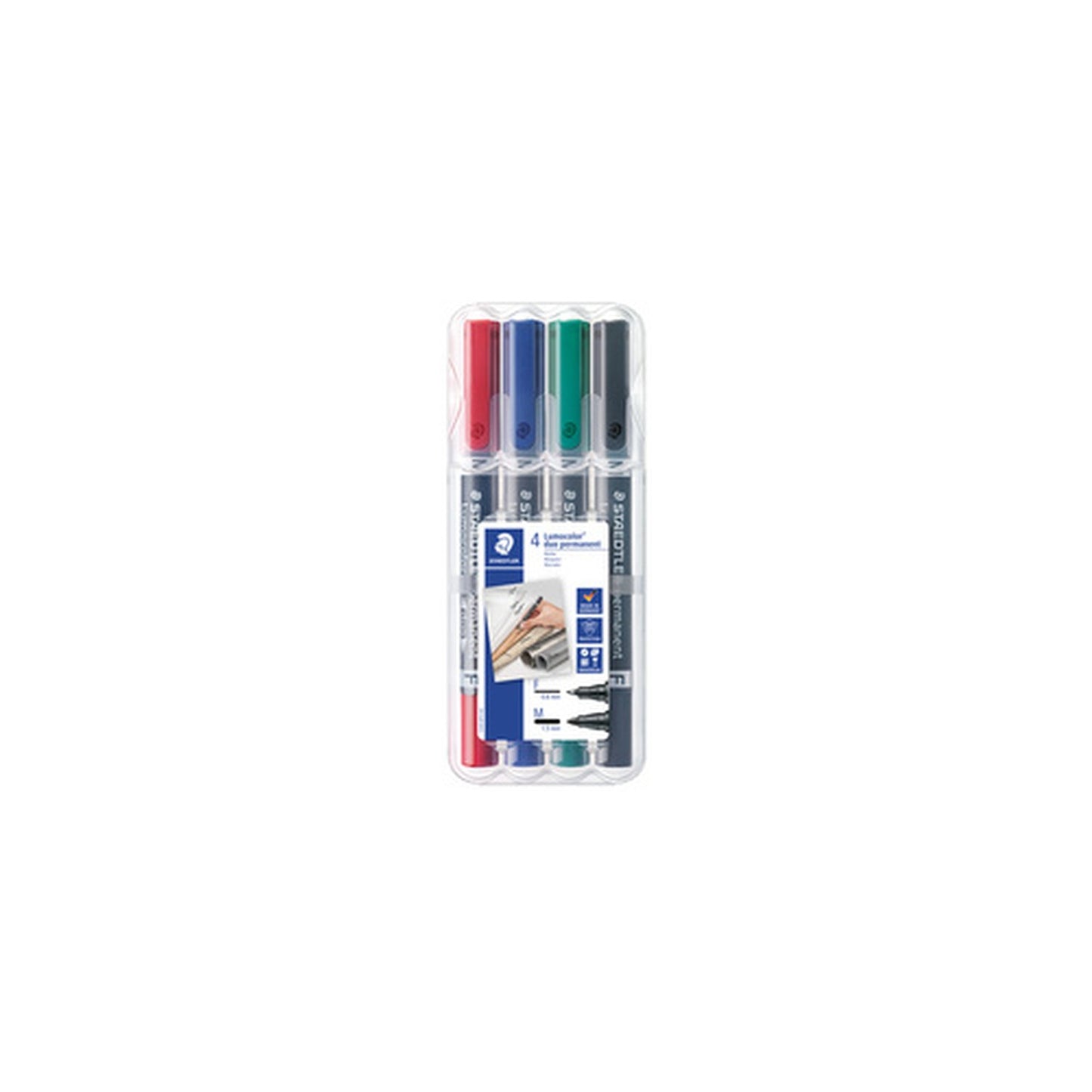 STAEDTLER Marqueur permanent 348 Lumocolor duo, étui de 4