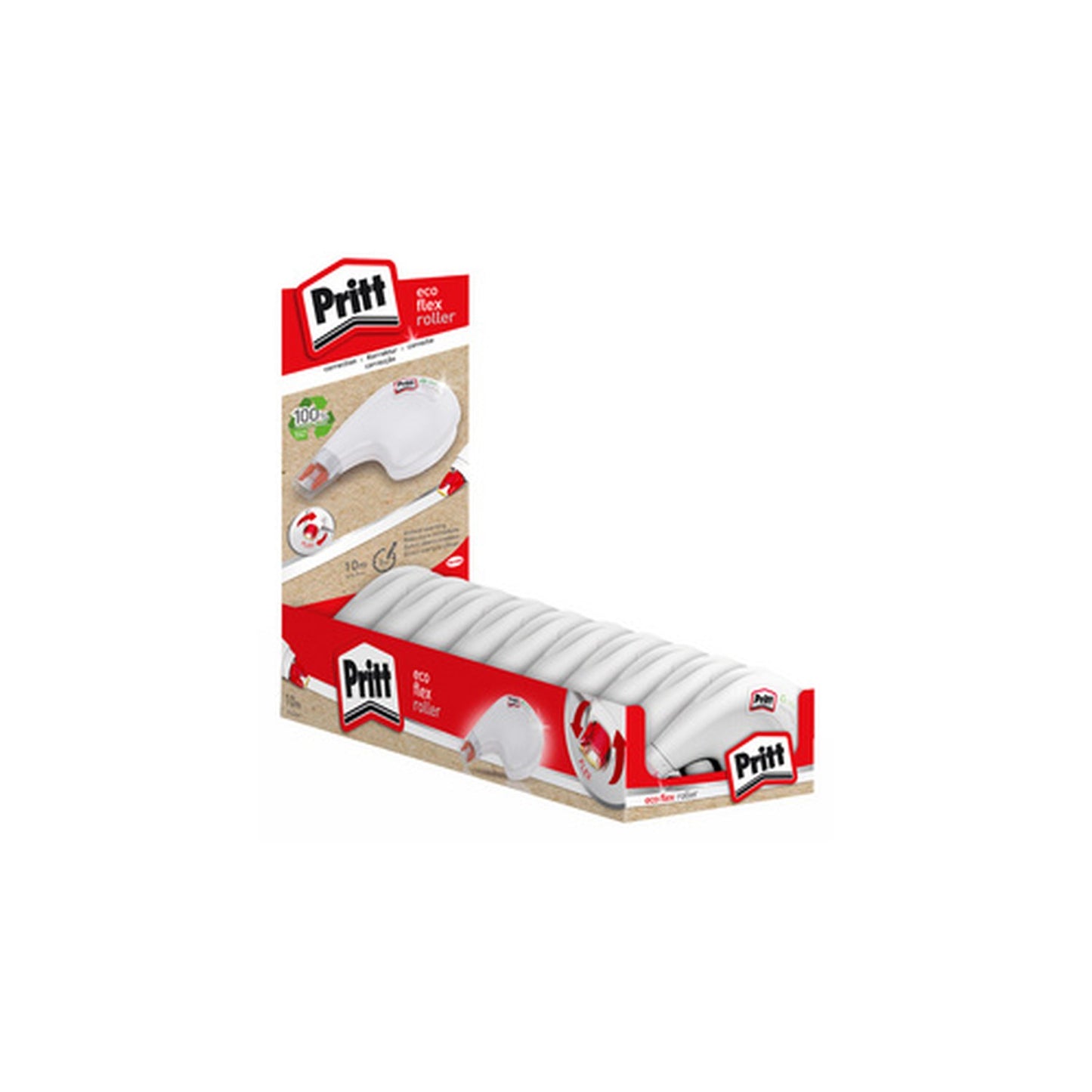 Pritt Roller correcteur Eco Flex, 4,2 mm x 10 m, présentoir x10