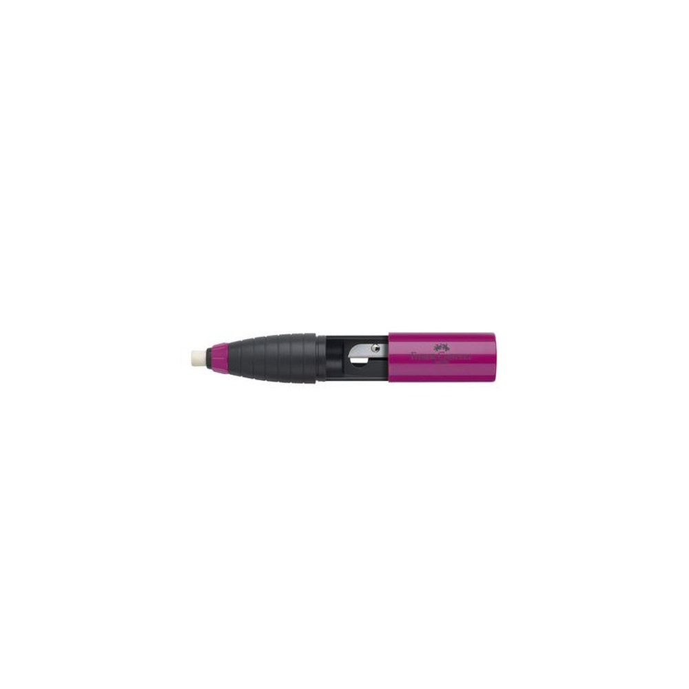 FABER-CASTELL Combination gomme-taille-crayons, mûre / bleu x12