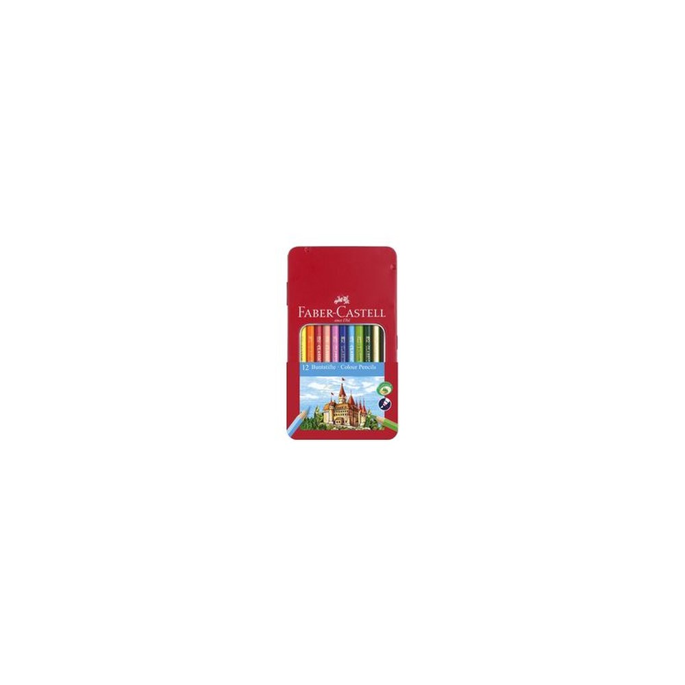 FABER-CASTELL Crayons de couleur CASTLE, étui métal de 12
