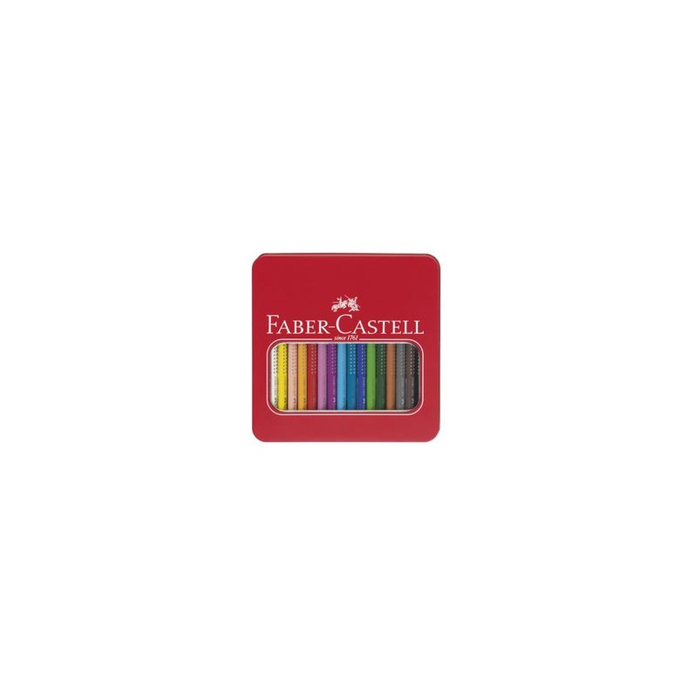 FABER-CASTELL Crayons de couleur Jumbo GRIP, étui en métal