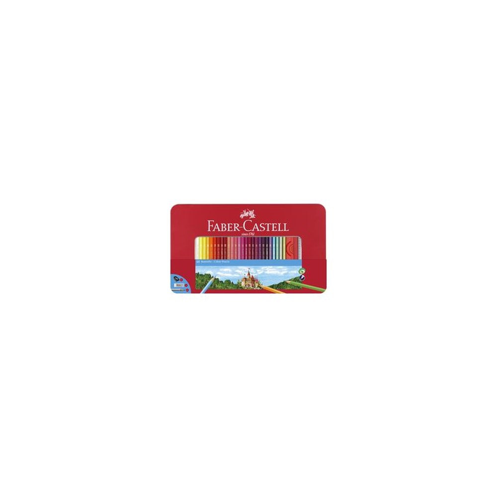 FABER-CASTELL Crayons de couleurs hexagonaux CASTLE, étui en