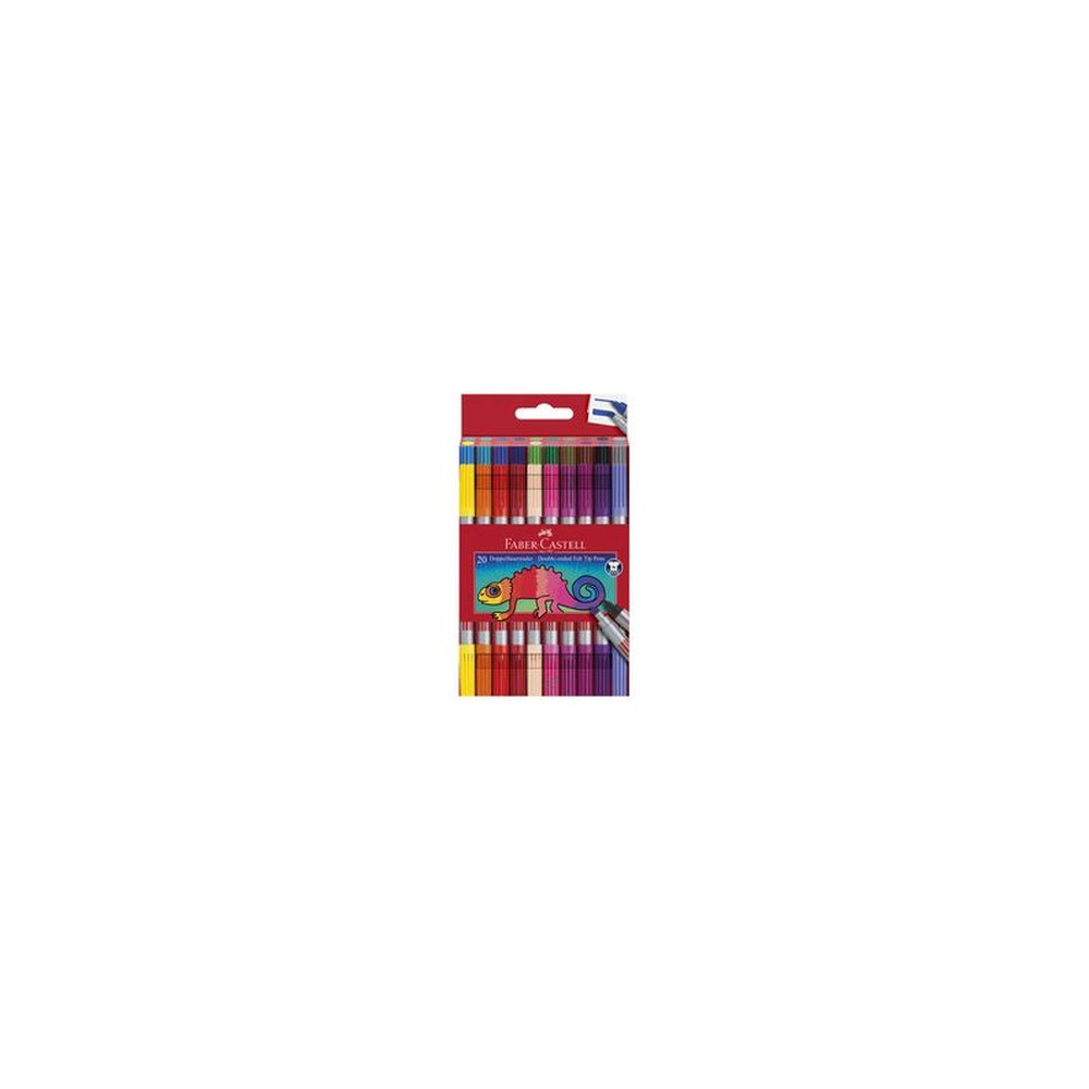 FABER-CASTELL Feutre double pointe, étui de 20