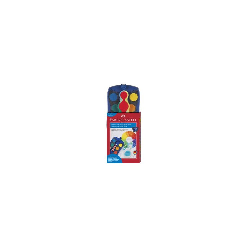 FABER-CASTELL Palette de peinture CONNECTOR 12 couleurs bleu