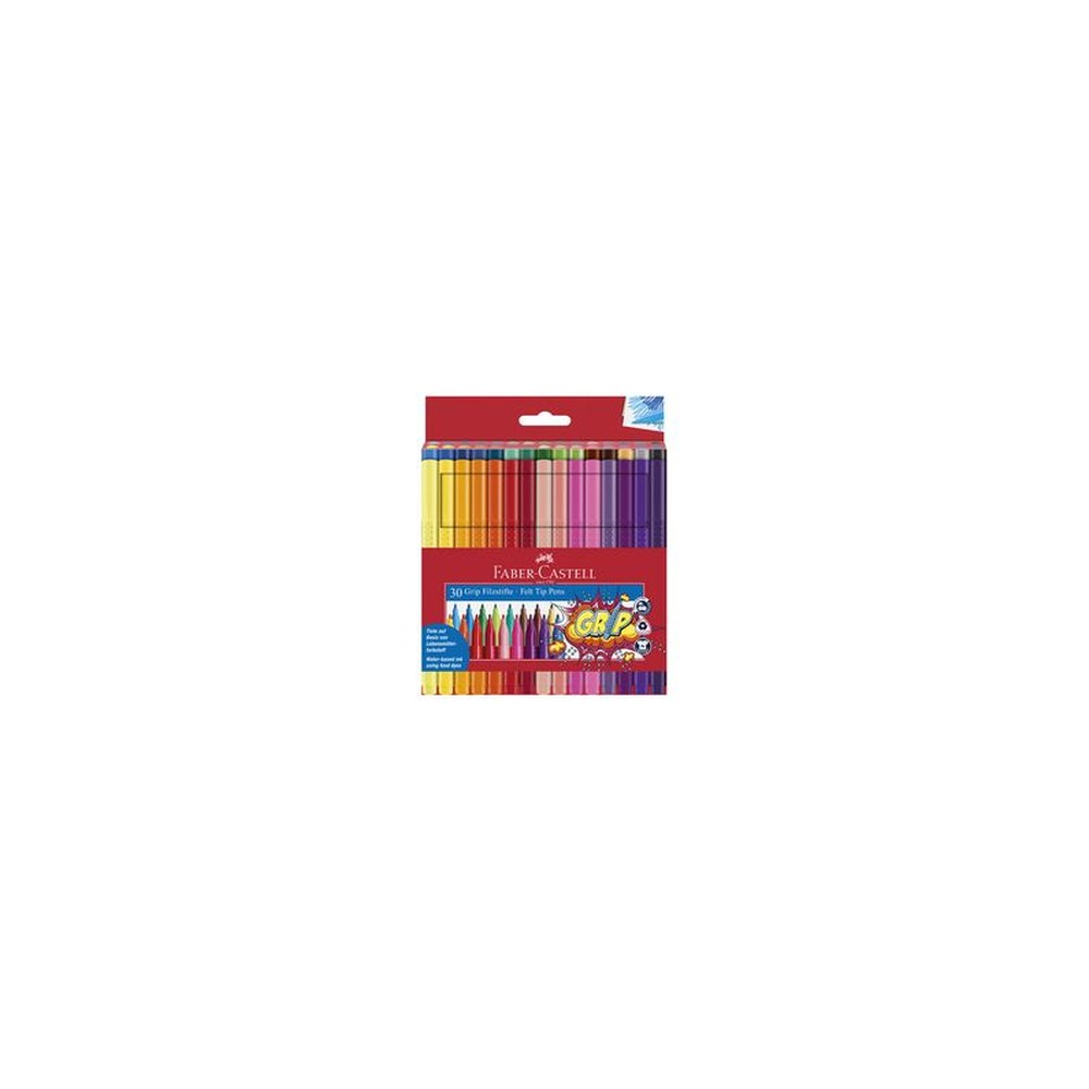 FABER-CASTELL Stylo feutre GRIP COLOUR MARKER, étui de 30