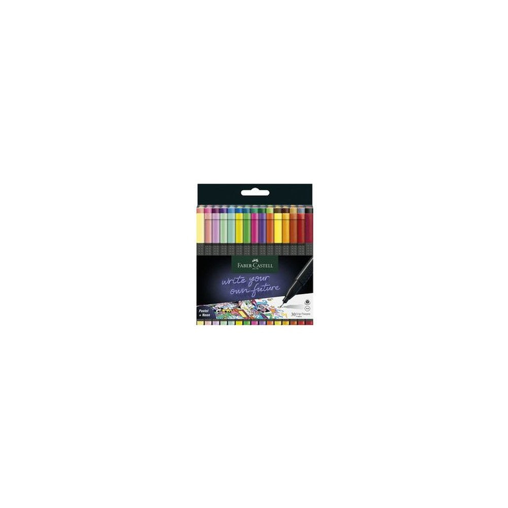 FABER-CASTELL Feutre pointe fine GRIP FINEPEN, étui de 30