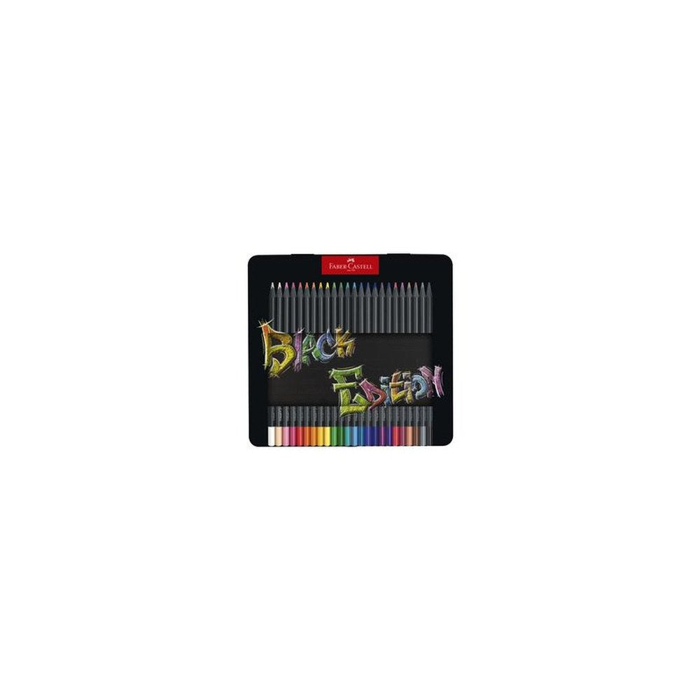 FABER-CASTELL Crayon de couleur Black Edition, étui de 24