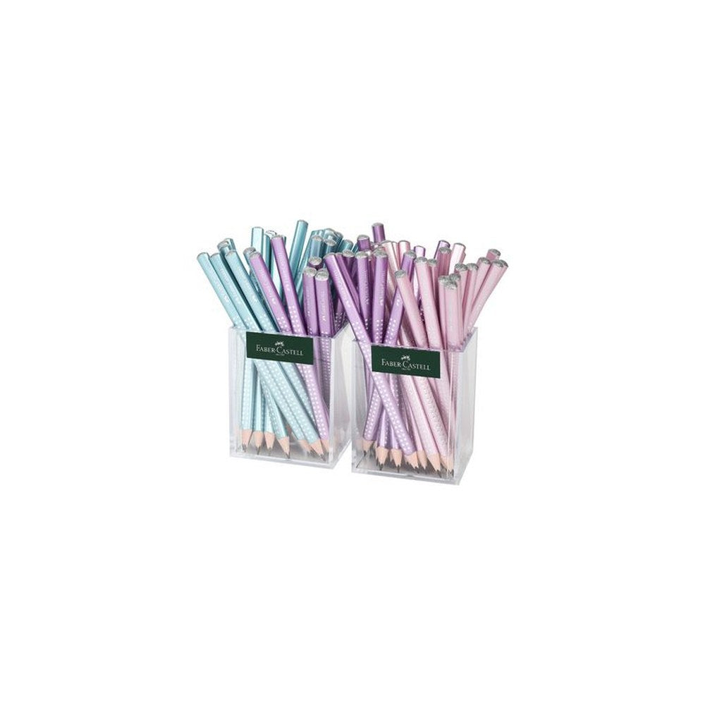 FABER-CASTELL Crayon graphite Jumbo GRIP SPARKLE, pot de 2