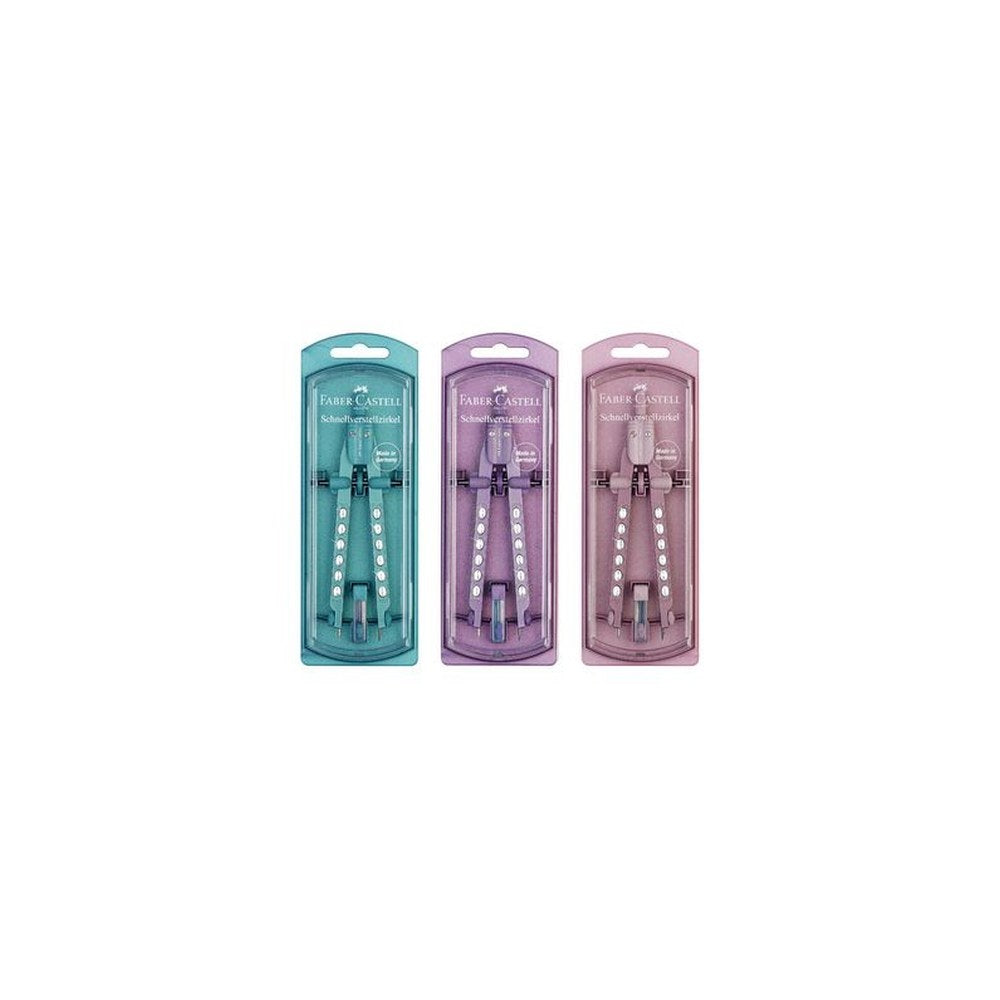 FABER-CASTELL Compas à réglage rapide FACTORY SPARKLE x3