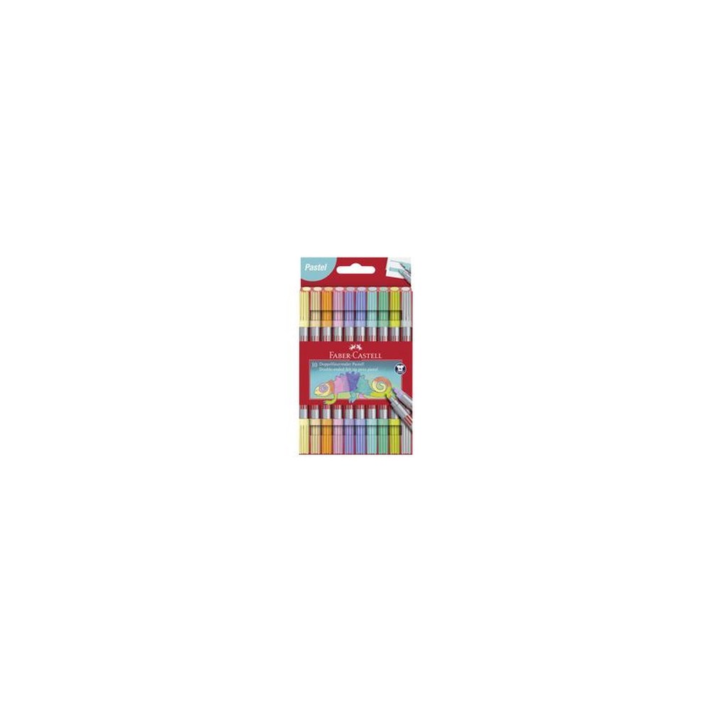 FABER-CASTELL Feutre double pointe pastel, étui de 10