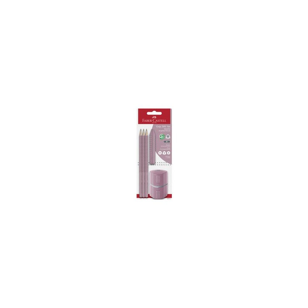 FABER-CASTELL Kit Crayon graphite GRIP 2001, rose shadow