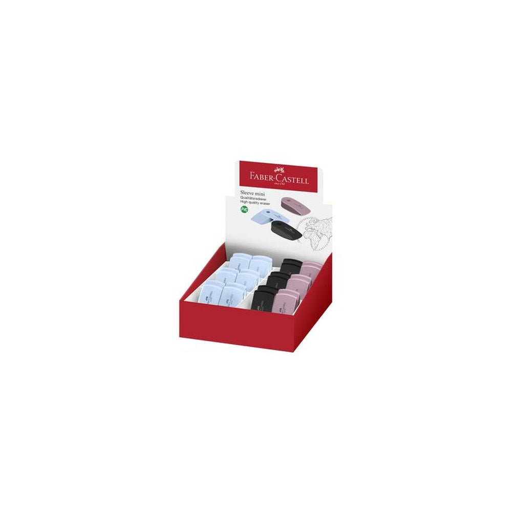 FABER-CASTELL Gomme en plastique SLEEVE MINI, assorti x24